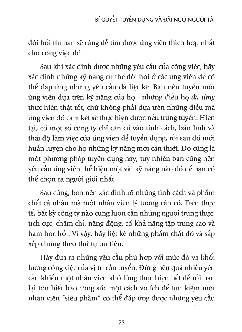 bí quyết tuyển dụng & đãi ngộ người tài (tái bản)