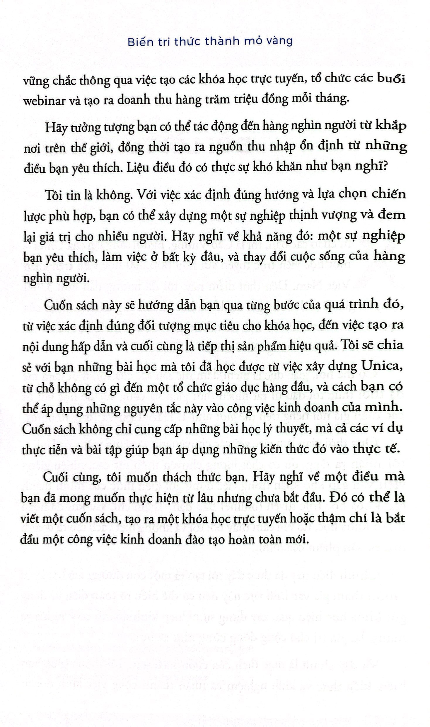 biến tri thức thành mỏ vàng