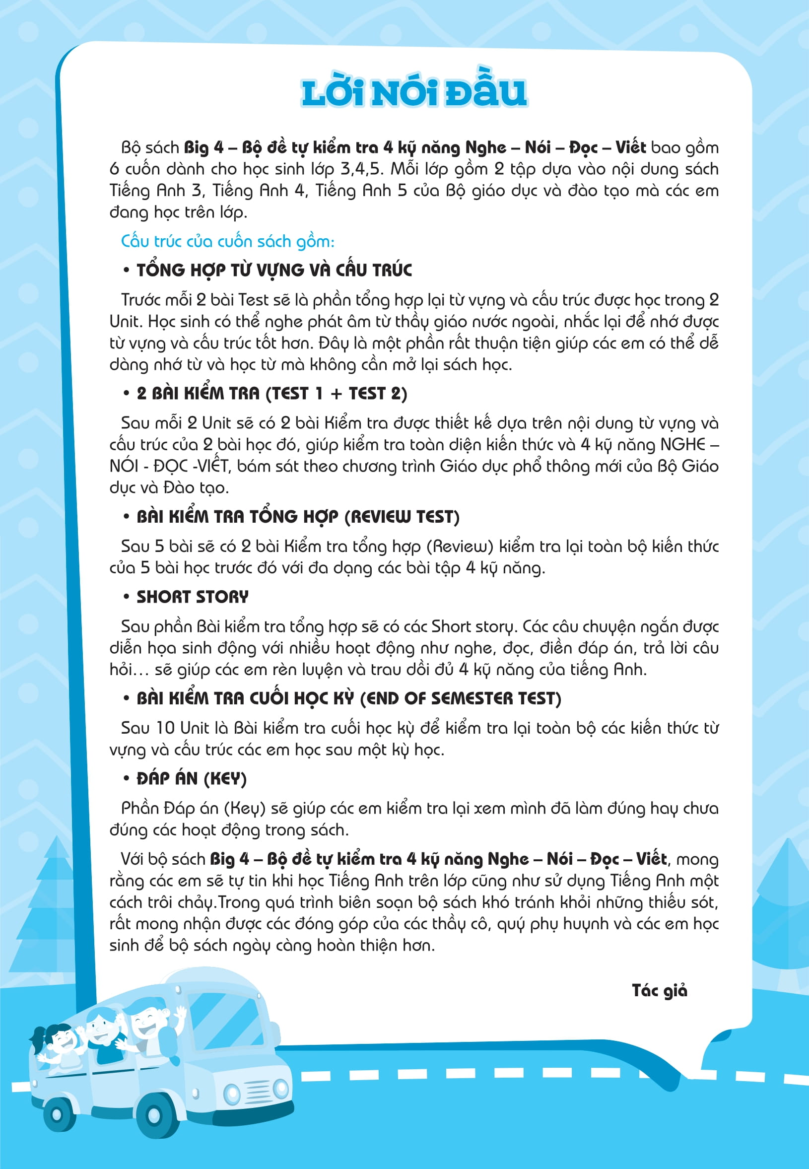 big 4 - bộ đề tự kiểm tra 4 kỹ năng nghe-nói-đọc-viết tiếng anh lớp 4 - tập 1 (cơ bản và nâng cao)