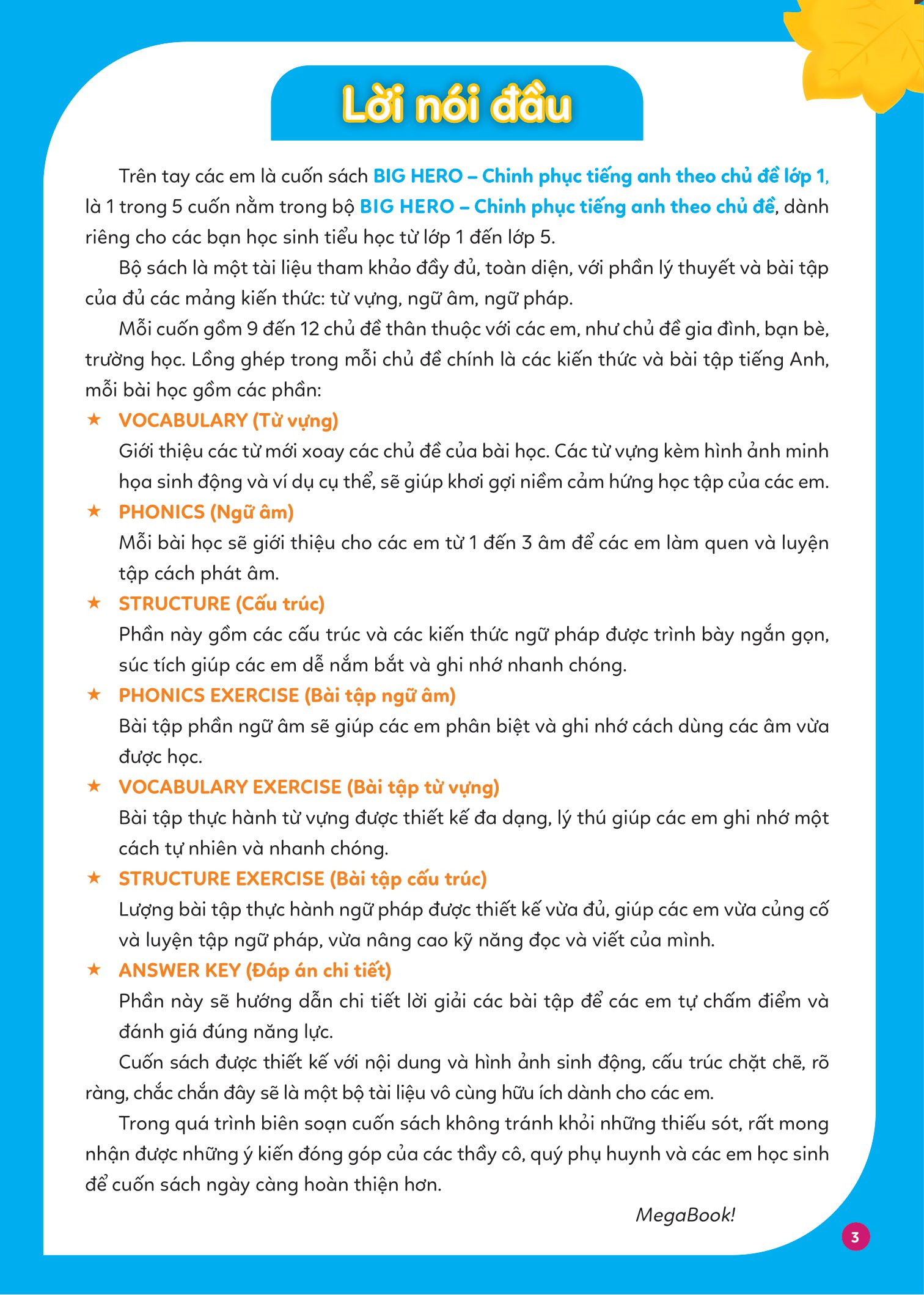 big hero - chinh phục tiếng anh theo chủ đề lớp 1