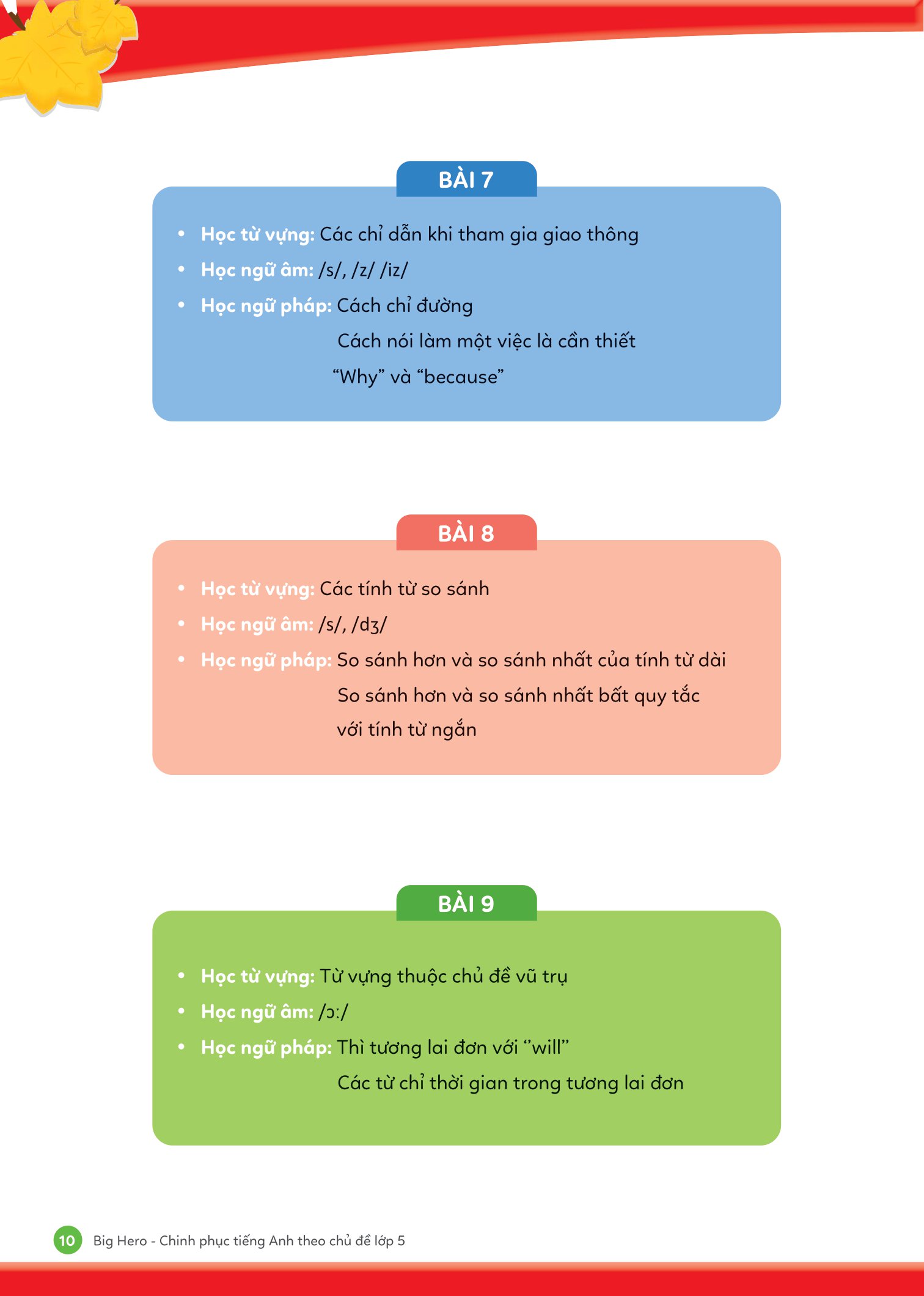 big hero chinh phục tiếng anh theo chủ đề lớp 5