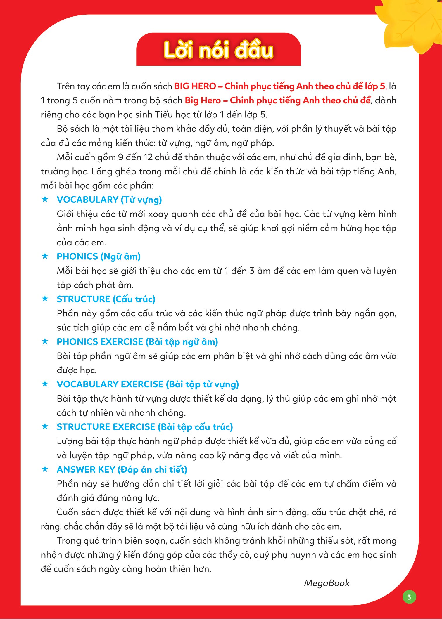 big hero chinh phục tiếng anh theo chủ đề lớp 5