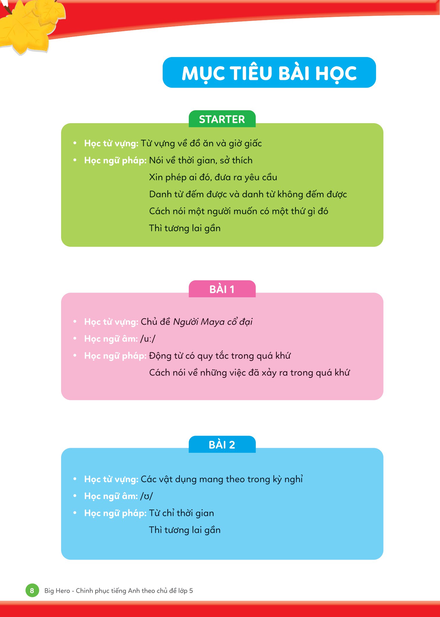 big hero chinh phục tiếng anh theo chủ đề lớp 5