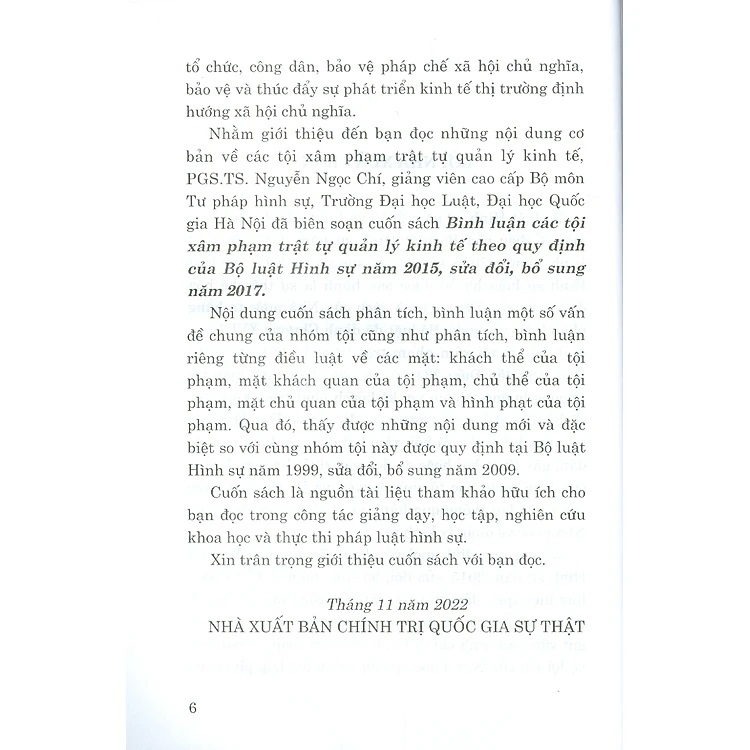 bình luận các tội xâm phạm trật tự quản lý kinh tế (theo quy định của bộ luật hình sự năm 2015, sửa đổi, bổ sung năm 2017)