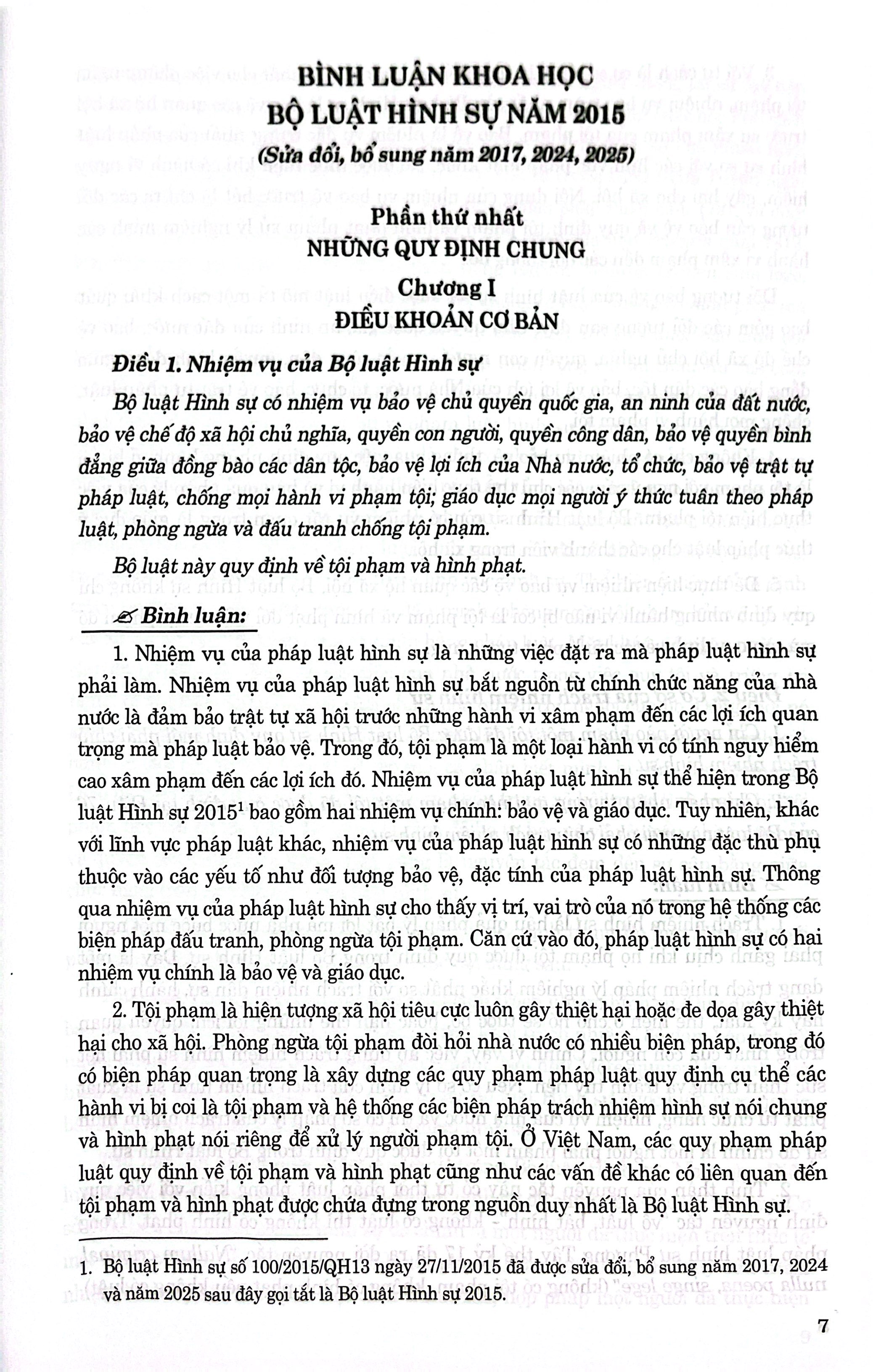 Bình Luận Khoa Học Bộ Luật Hình Sự Năm 2015 (Sửa Đổi, Bổ Sung Năm 2017, 2024, 2025)