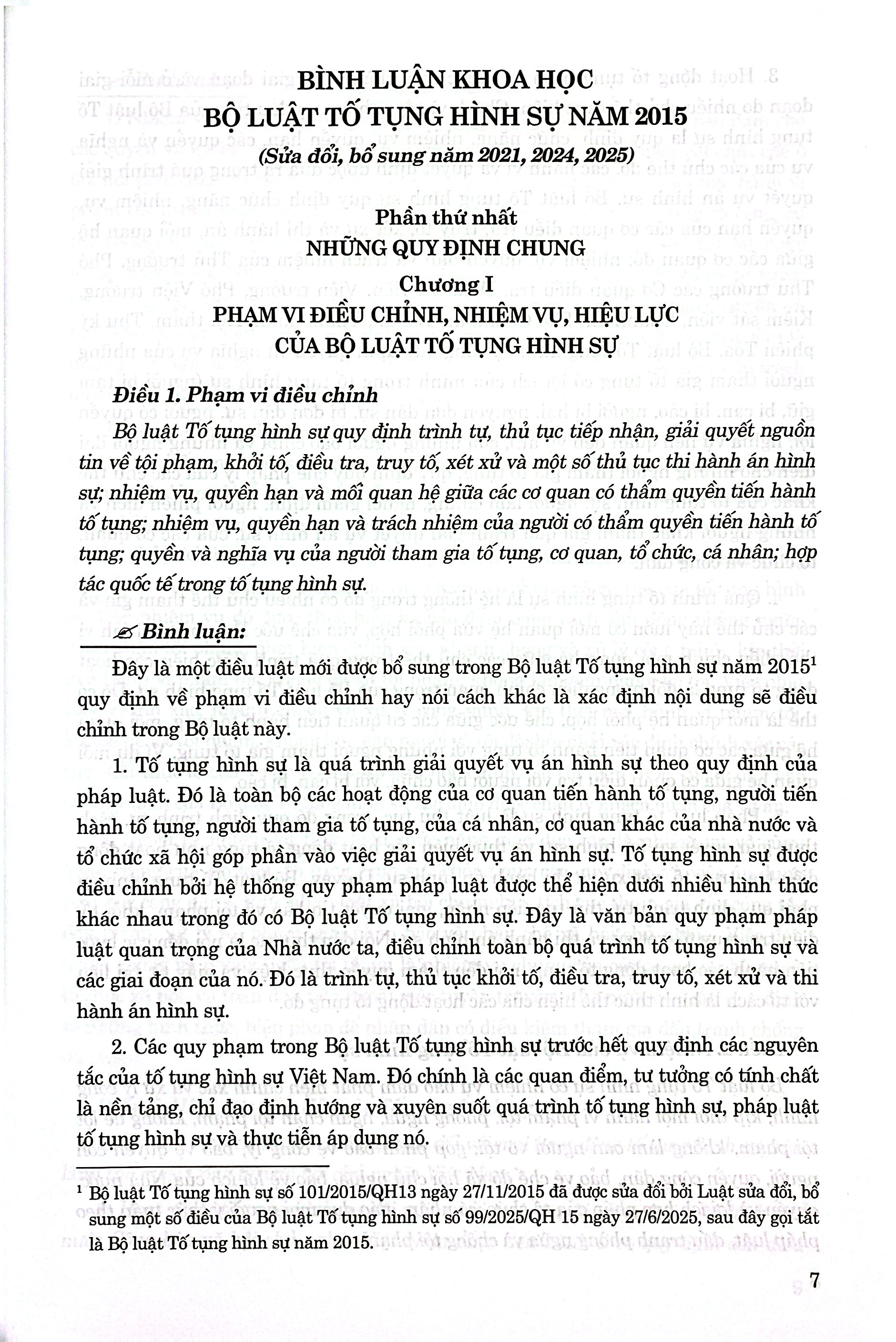 Bình Luận Khoa Học - Bộ Luật Tố Tụng Hình Sự Năm 2025 (Sửa Đổi, Bổ Sung Năm 2021, 2024, 2025)