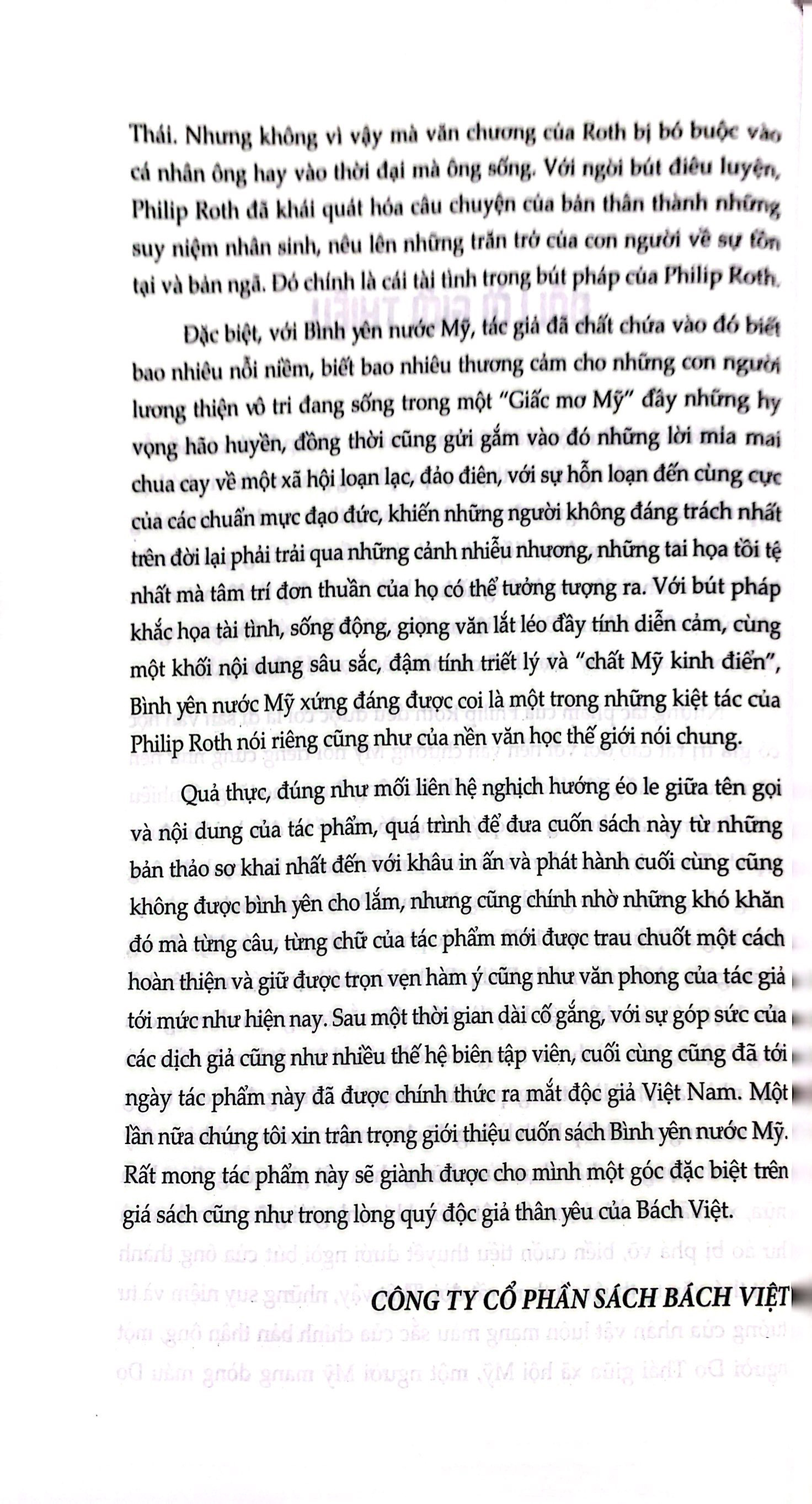 bình yên nước mỹ