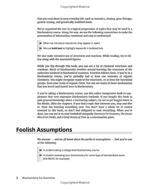 biochemistry for dummies 3rd edtion