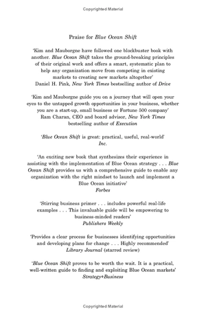 blue ocean shift: beyond competing - proven steps to inspire confidence and seize new growth