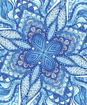 blue & white note cards, 24 blank cards: 8 unique designs with 25 patterned envelopes