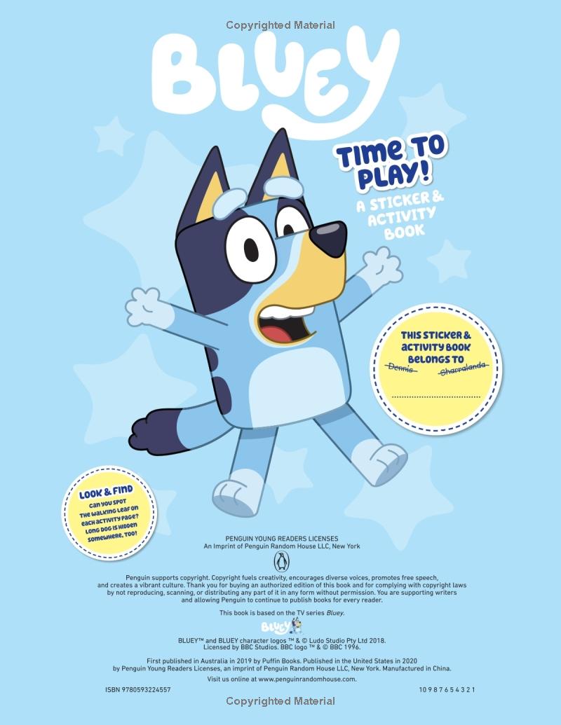 Bluey: Time to Play Sticker Activity