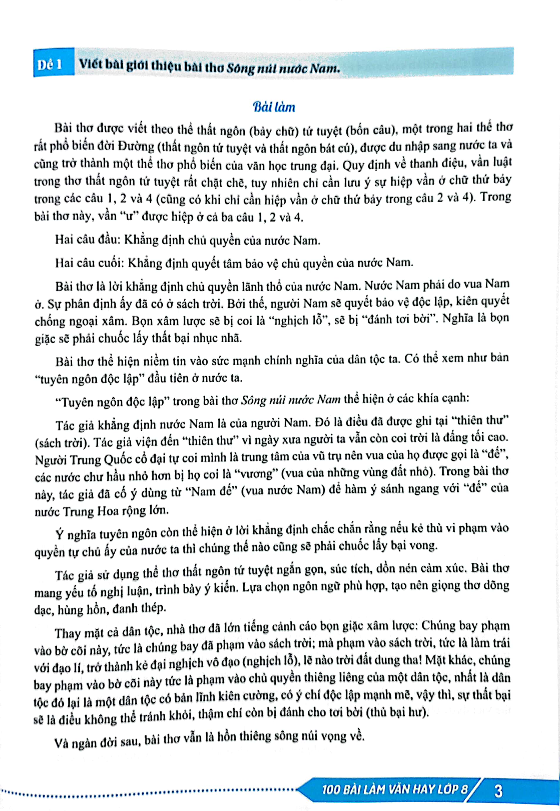 bộ 100 bài làm văn hay 8