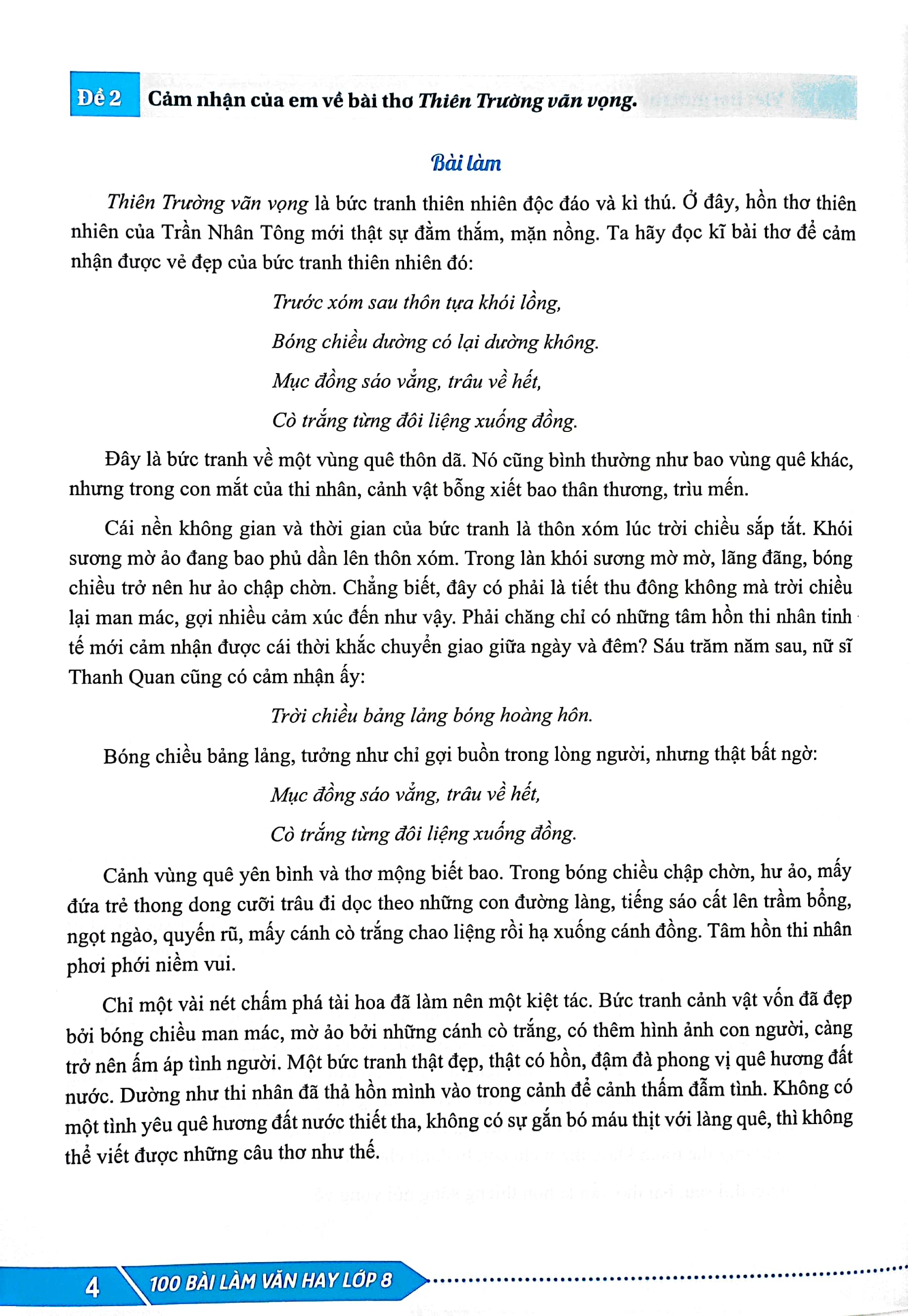 bộ 100 bài làm văn hay 8