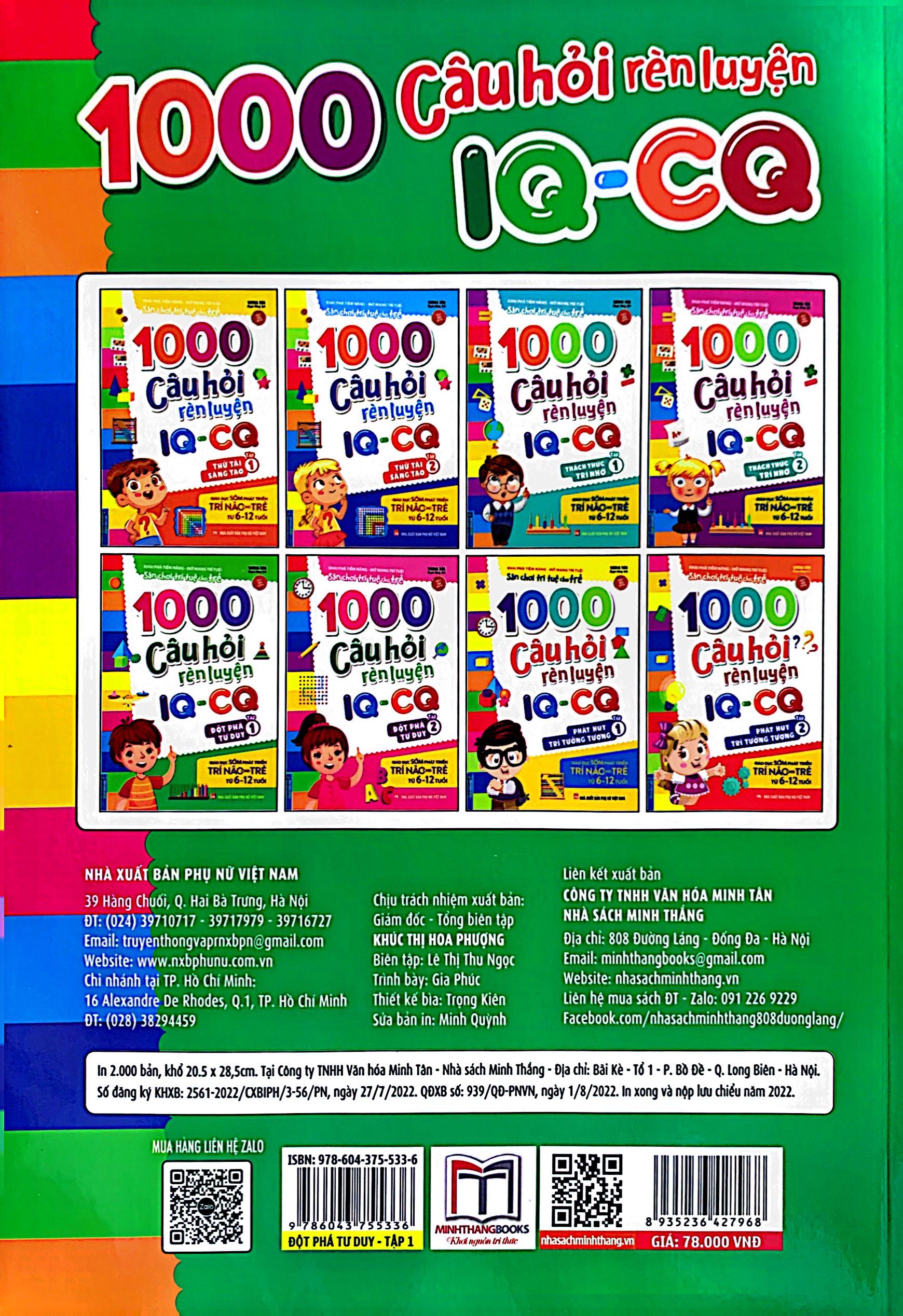 bộ 1000 câu hỏi rèn luyện iq - cq - đột phá tư duy - tập 1