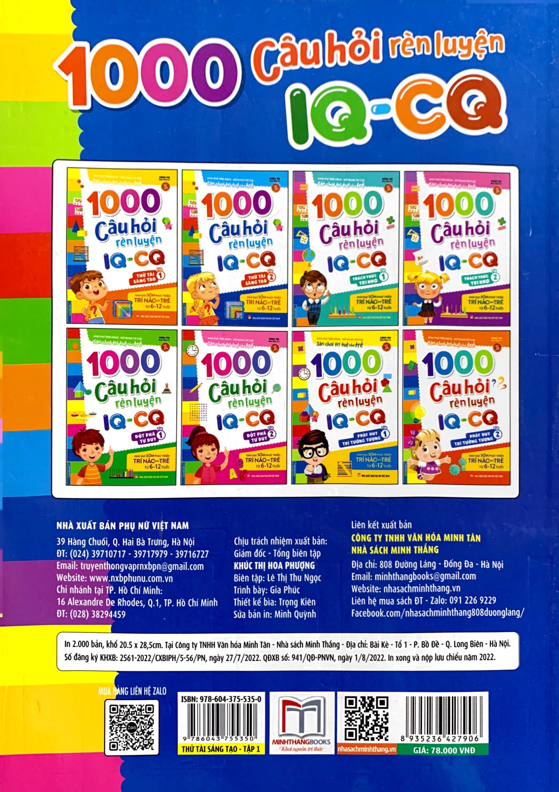 bộ 1000 câu hỏi rèn luyện iq - cq - thách thức sáng tạo - tập 1