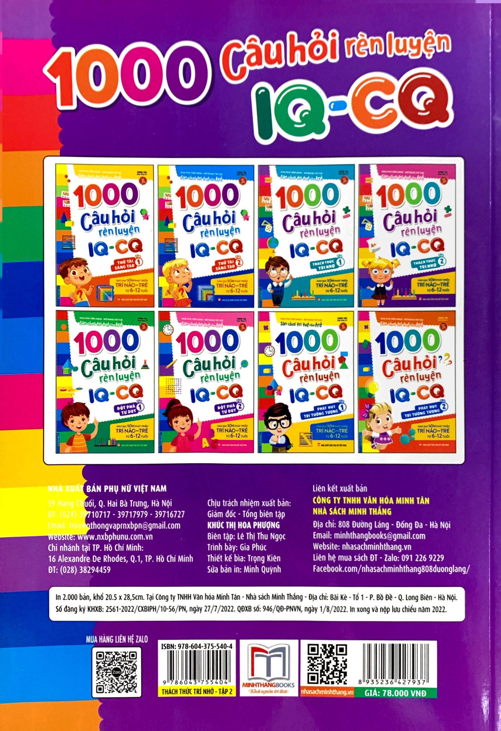 bộ 1000 câu hỏi rèn luyện iq - cq - thách thức trí nhớ - tập 2