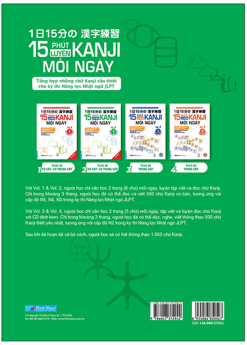 bộ 15 phút luyện kanji mỗi ngày - vol 2
