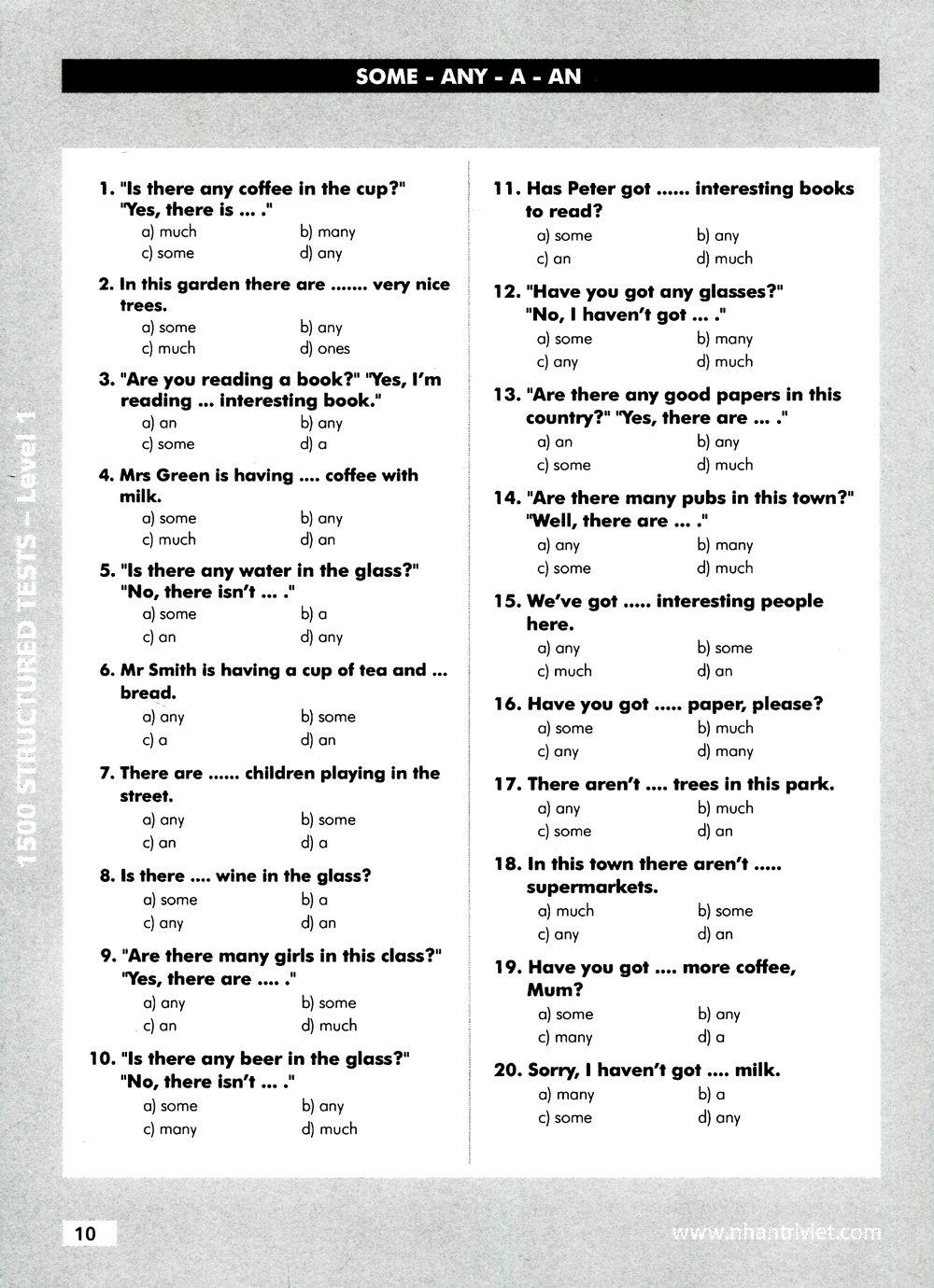 bộ 1500 structured tests level 1