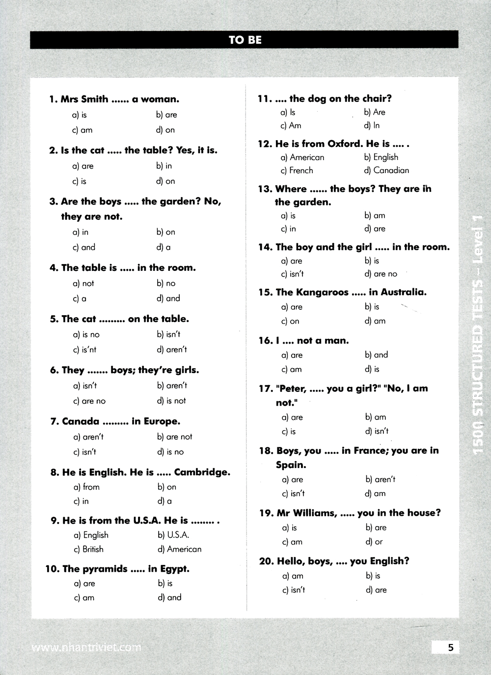 bộ 1500 structured tests level 1