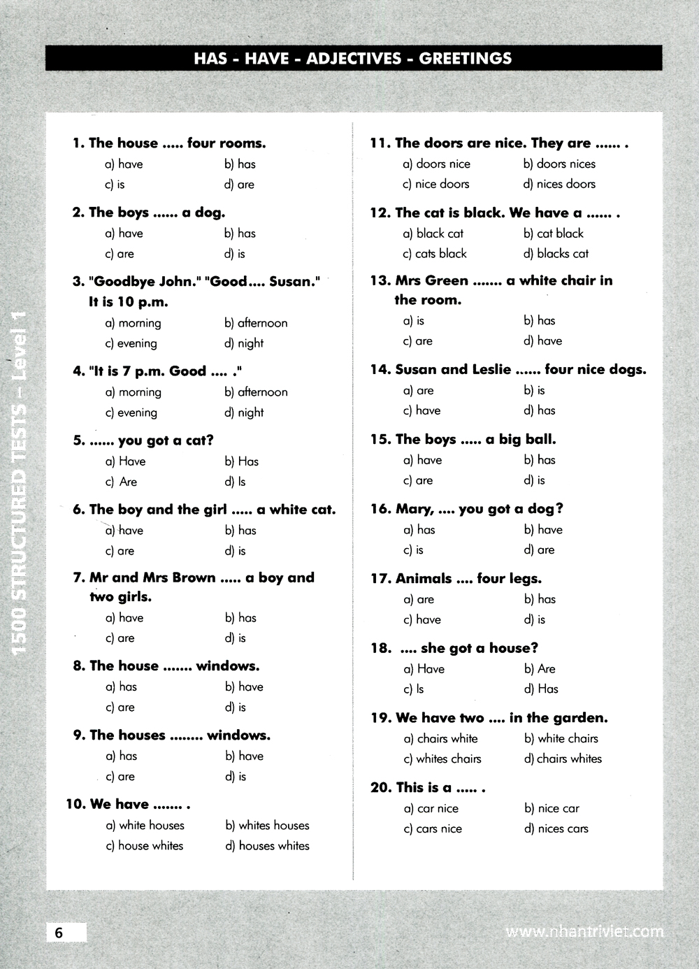bộ 1500 structured tests level 1