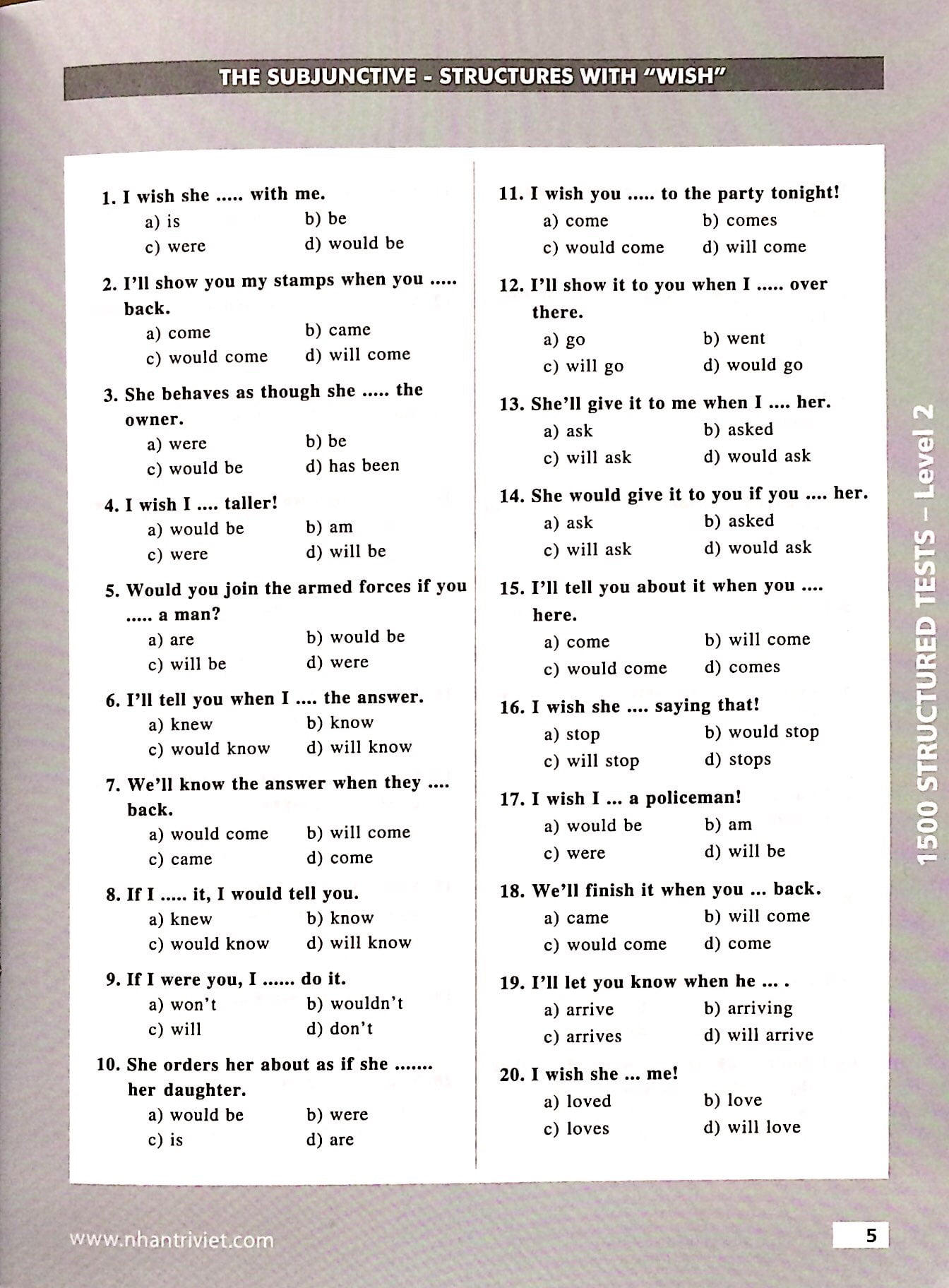 bộ 1500 structured tests level 2