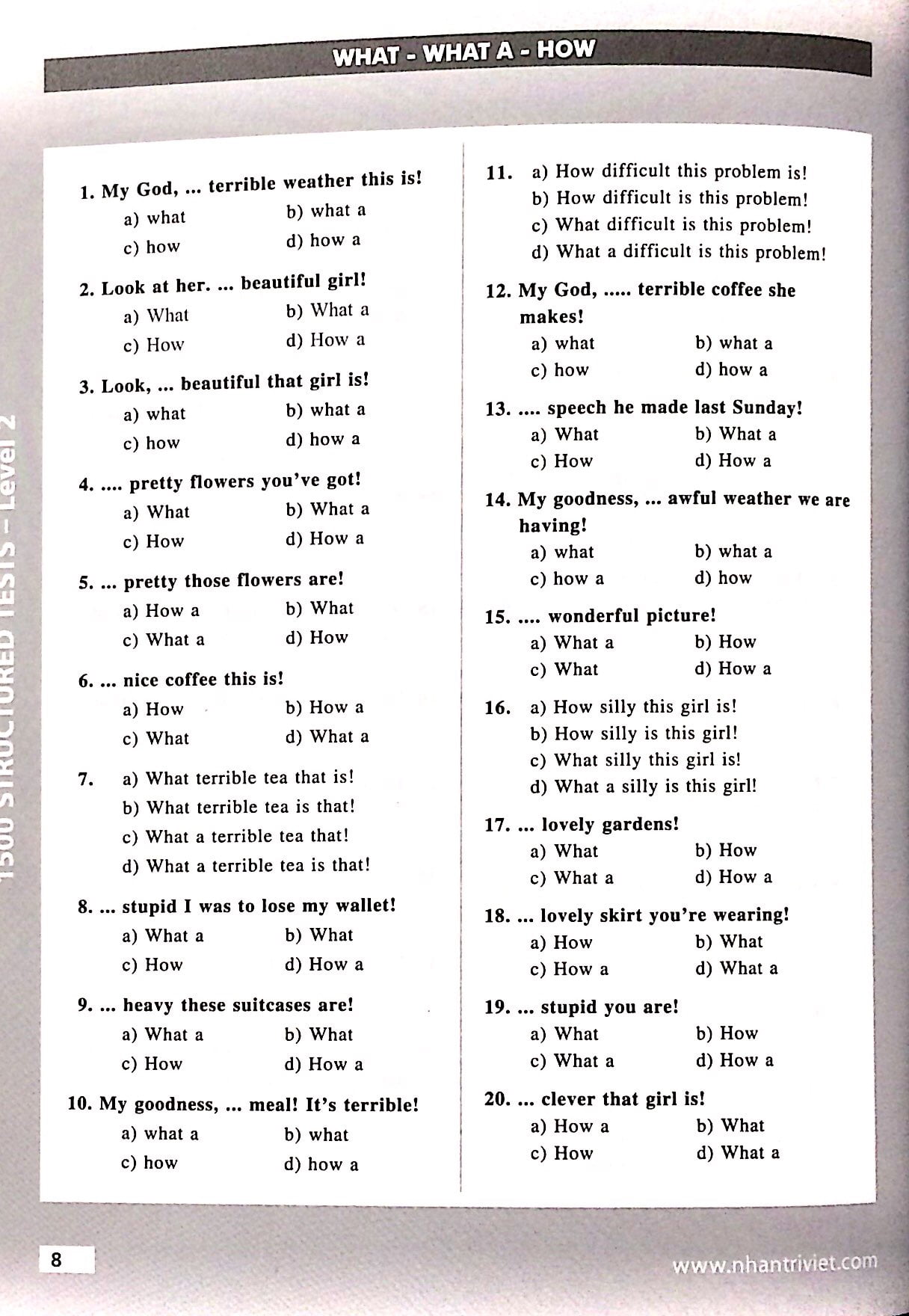 bộ 1500 structured tests level 2