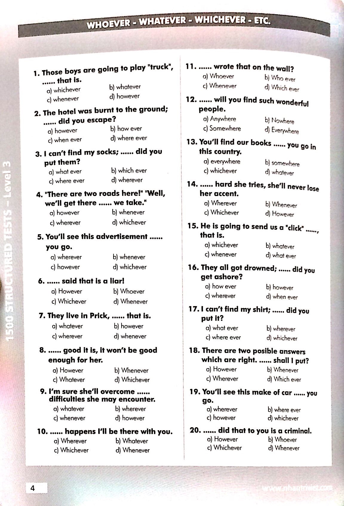 bộ 1500 structured tests level 3