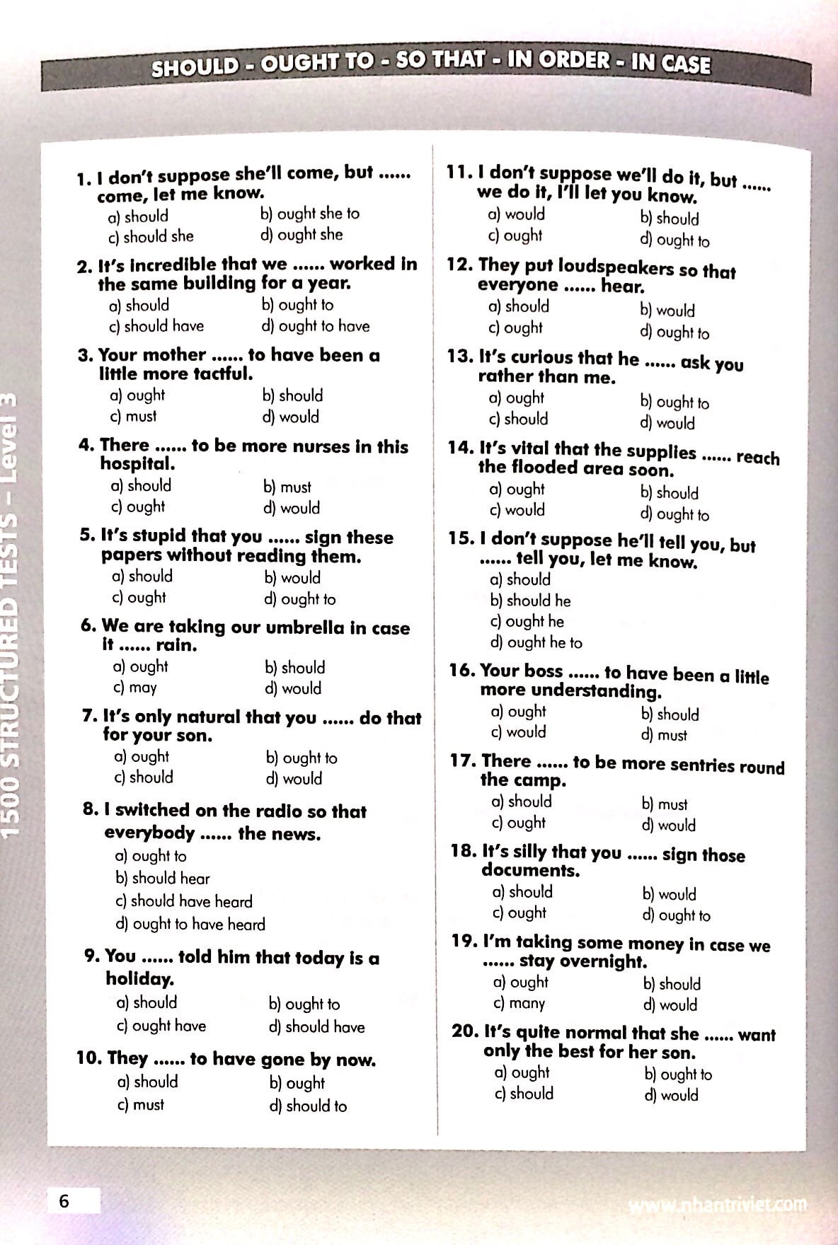 bộ 1500 structured tests level 3