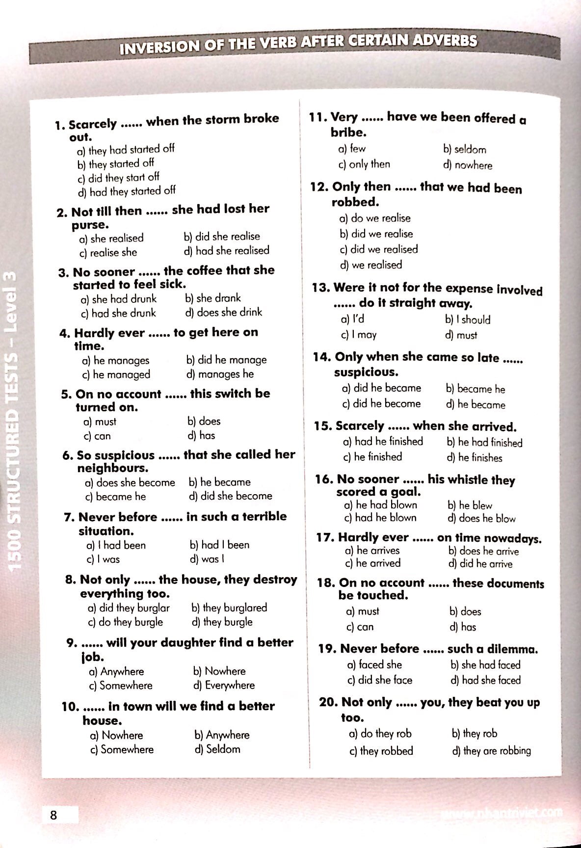 bộ 1500 structured tests level 3