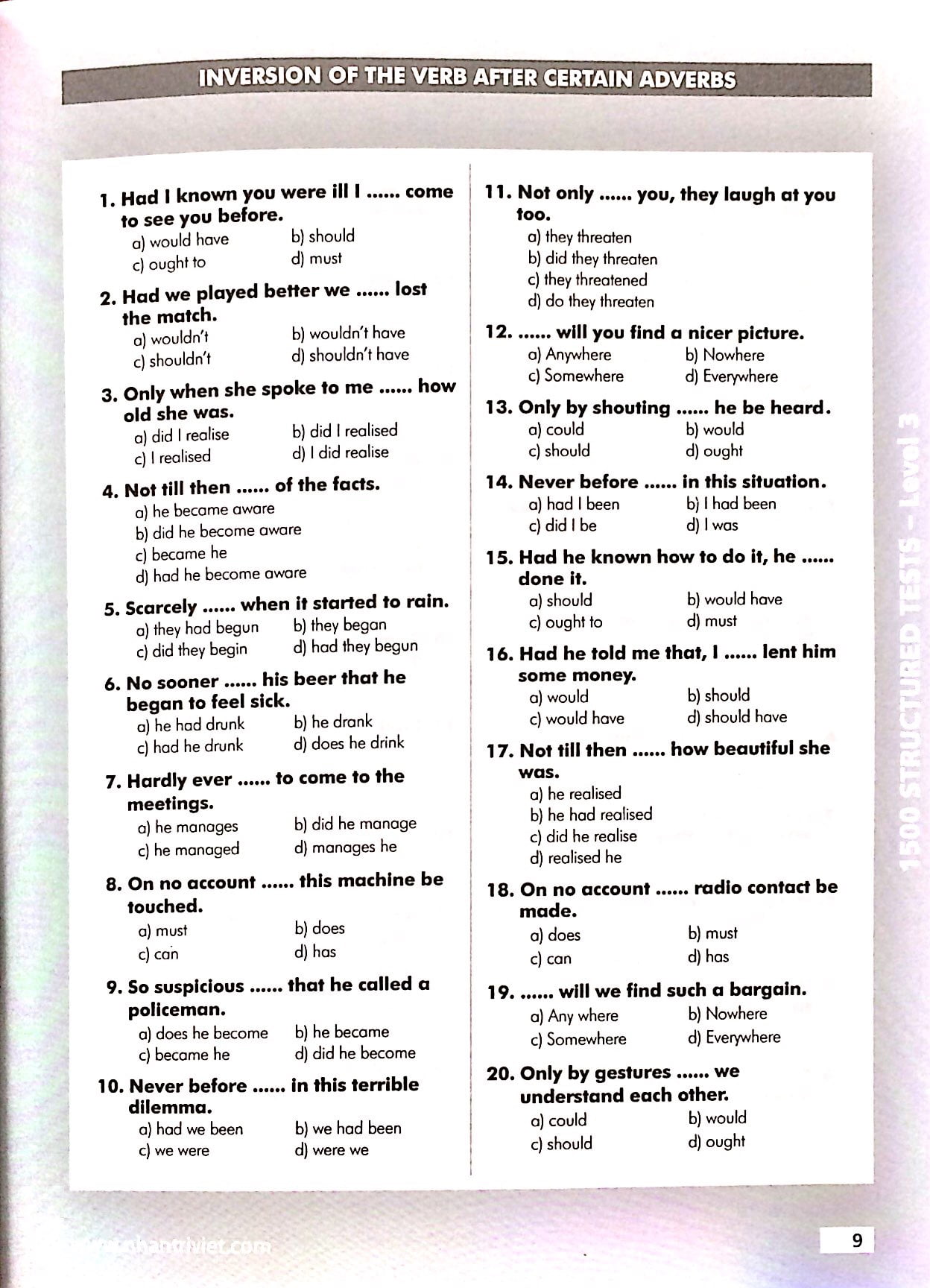 bộ 1500 structured tests level 3