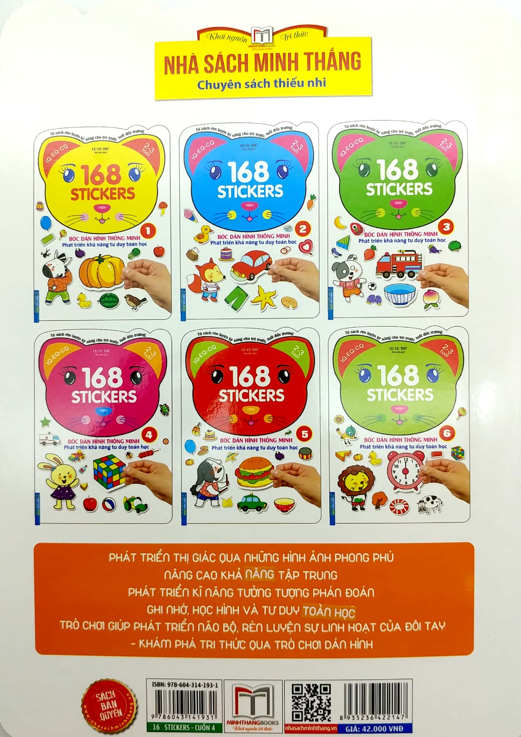 bộ 168 stickers - bóc dán hình thông minh phát triển tư duy toán học 4