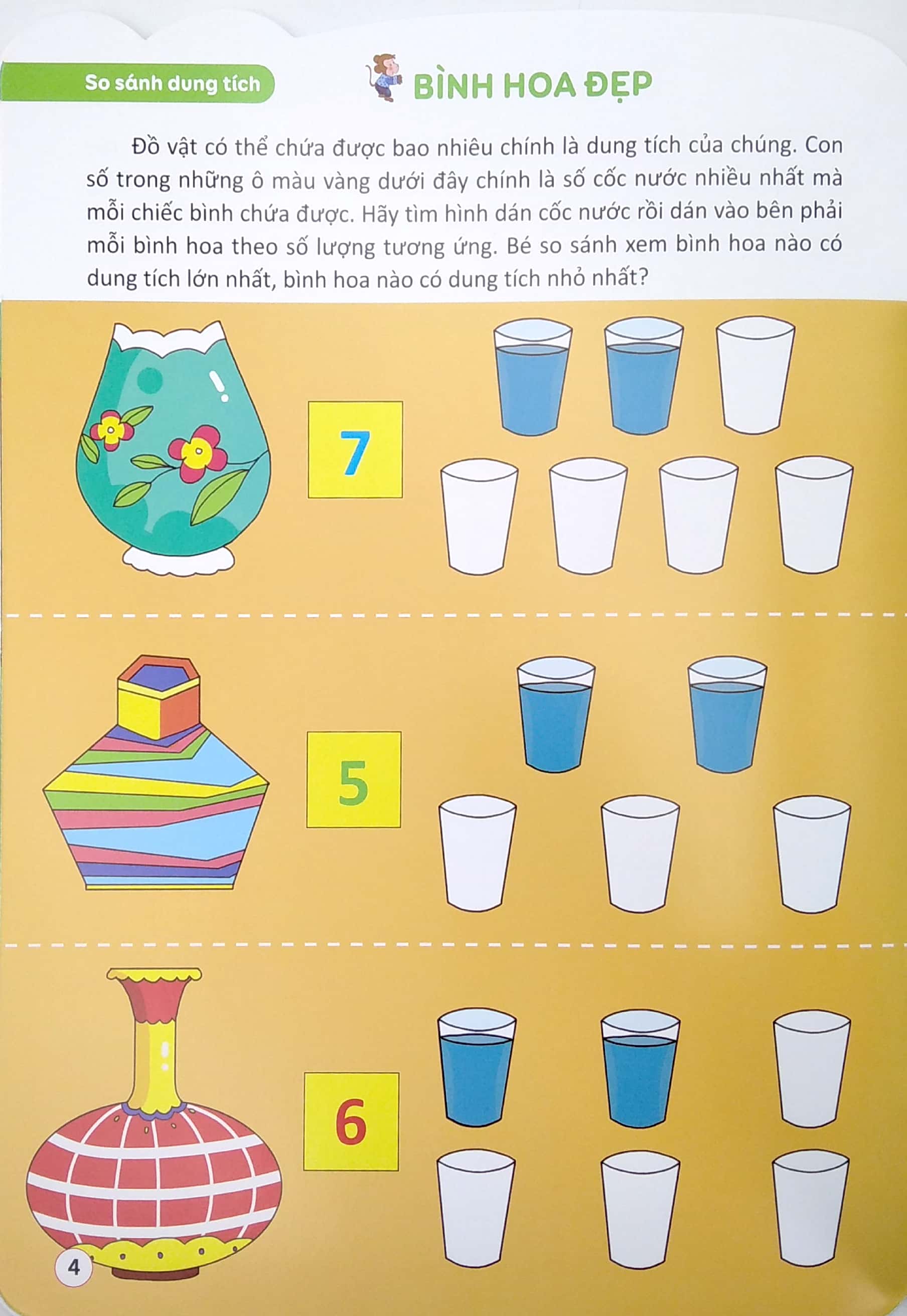 bộ 188 stickers - bóc dán thông minh phát triển khả năng tư duy toán học (4 - 5 tuổi) - tập 2