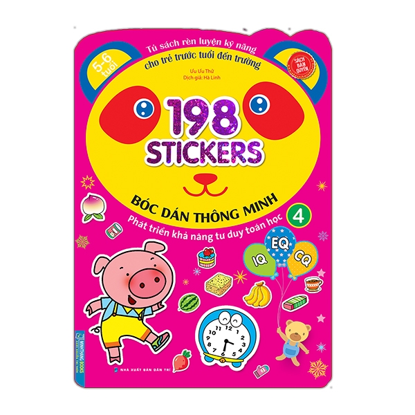 bộ 198 sticker - bóc dán hình thông minh phát triển khả năng tư duy toán học iq eq cq (5-6 tuổi) - quyển 4