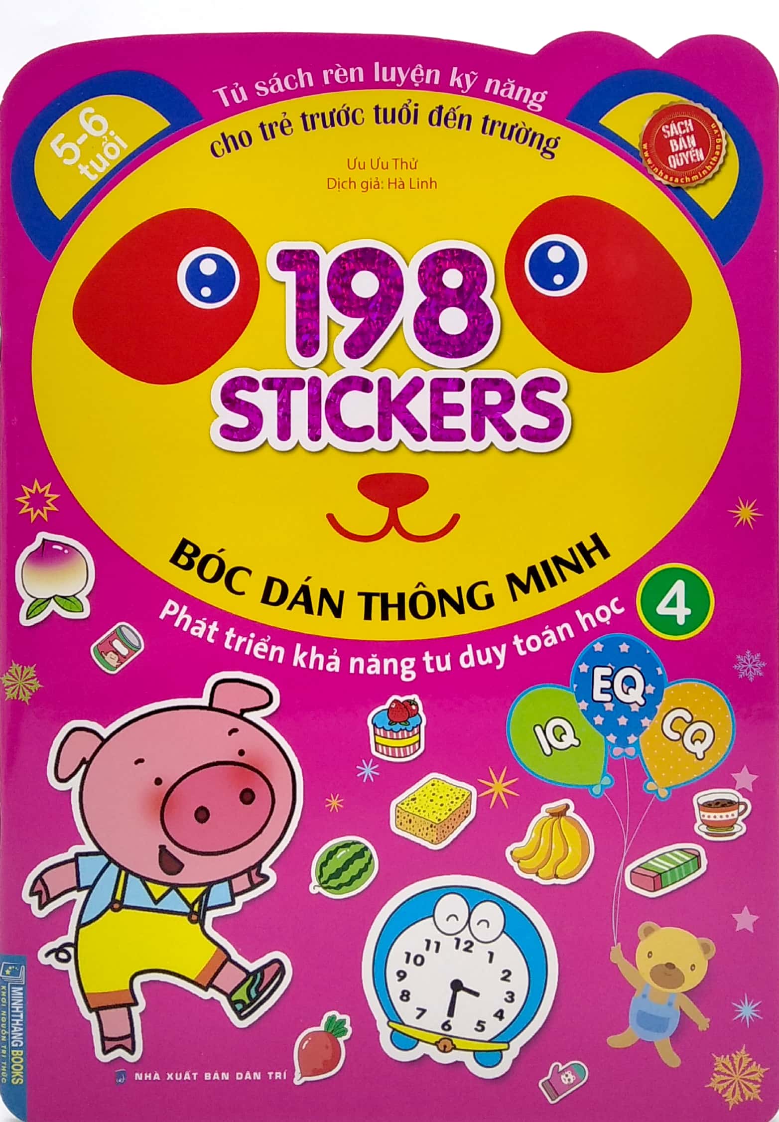 bộ 198 sticker - bóc dán hình thông minh phát triển khả năng tư duy toán học iq eq cq (5-6 tuổi) - quyển 4