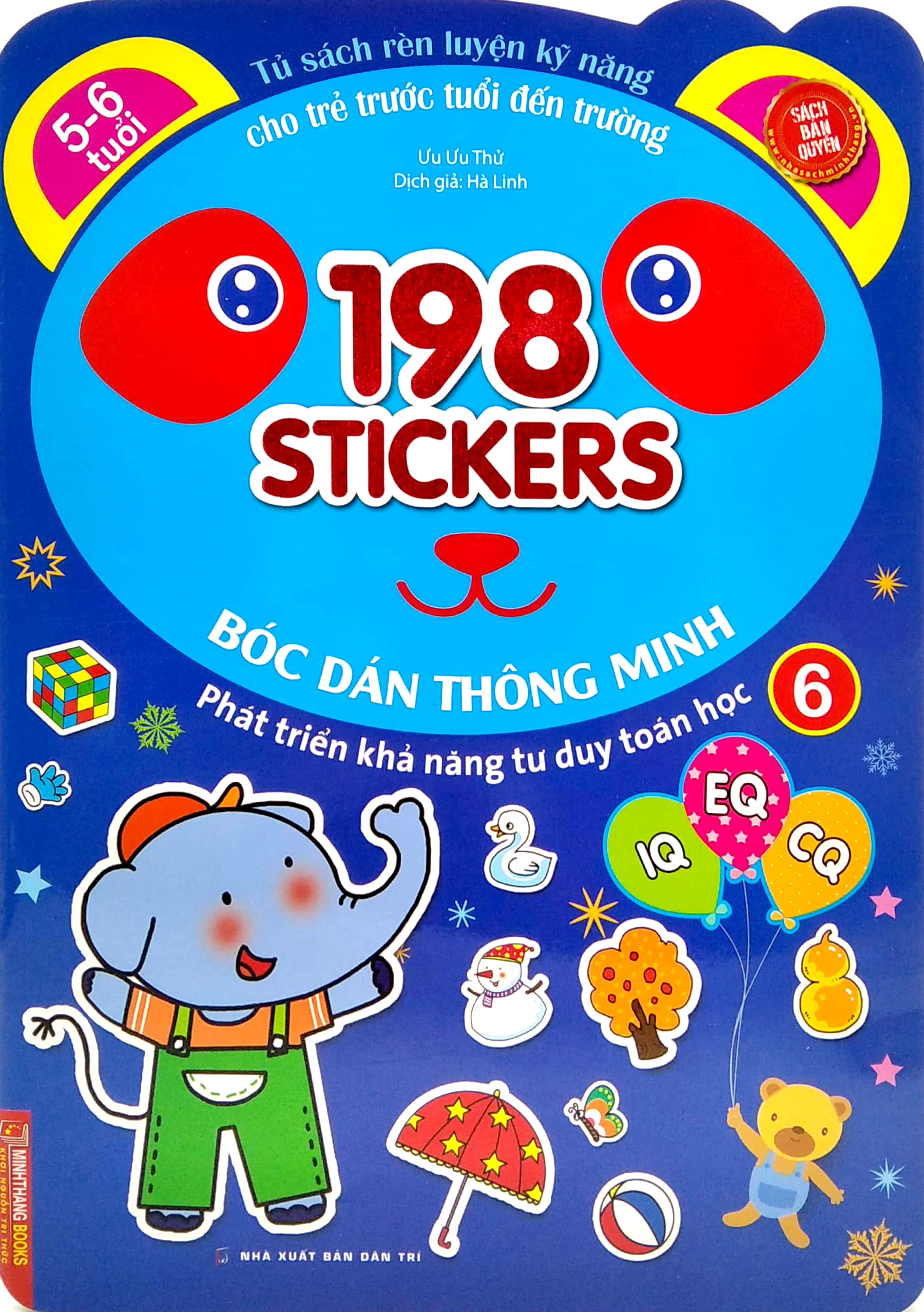 bộ 198 sticker - bóc dán hình thông minh phát triển khả năng tư duy toán học iq eq cq (5-6 tuổi) - quyển 6