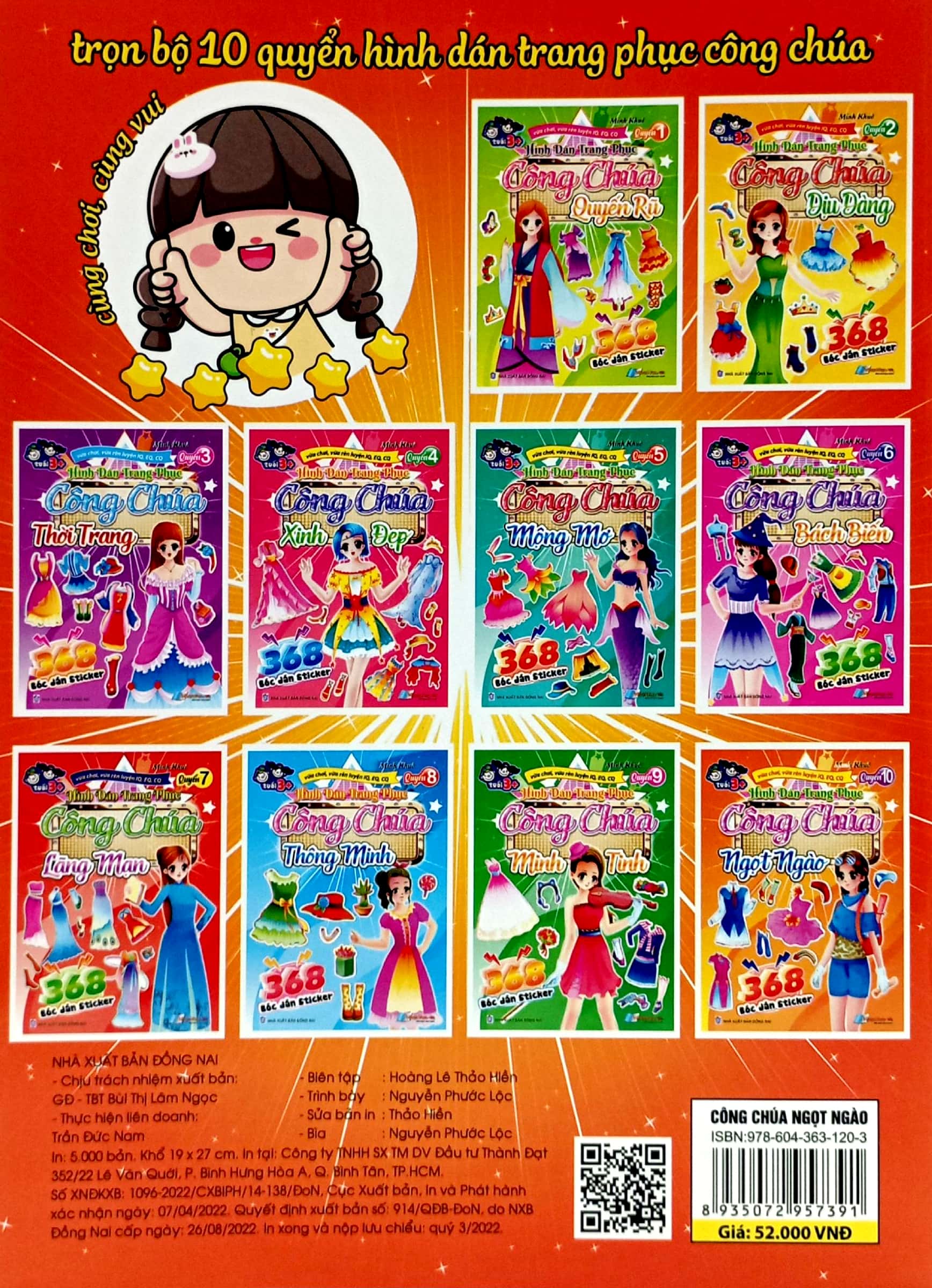 bộ 368 bóc dán sticker - hình dán trang phục công chúa - quyển 10 - ngọt ngào