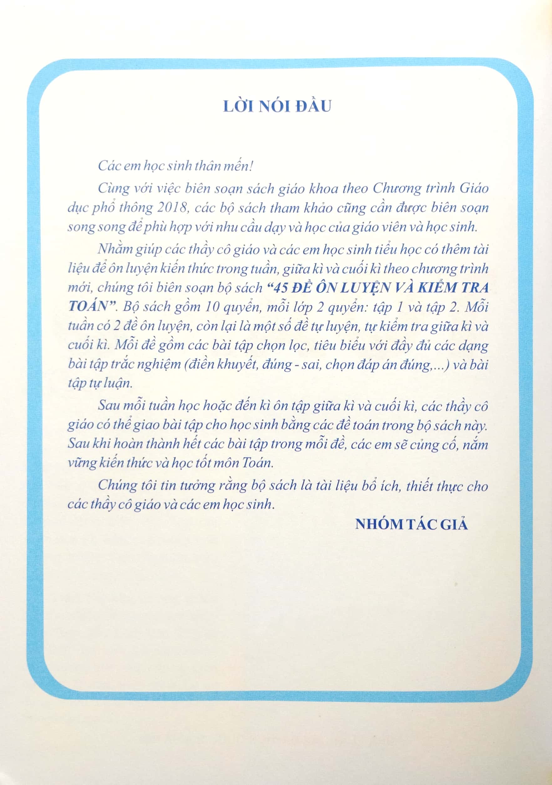 bộ 45 đề ôn luyện và kiểm tra toán 3 - tập 2 (biên soạn theo chương trình giao dục phổ thông mới)