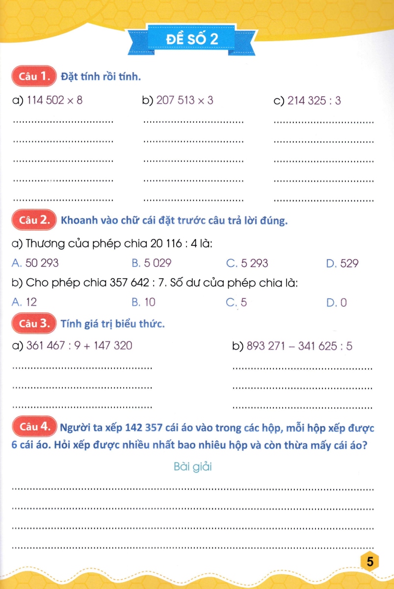 Bộ 45 Đề Ôn Luyện Và Kiểm Tra Toán 4 - Tập 2 (Biên Soạn Theo Chương Trình Giao Dục Phổ Thông Mới)