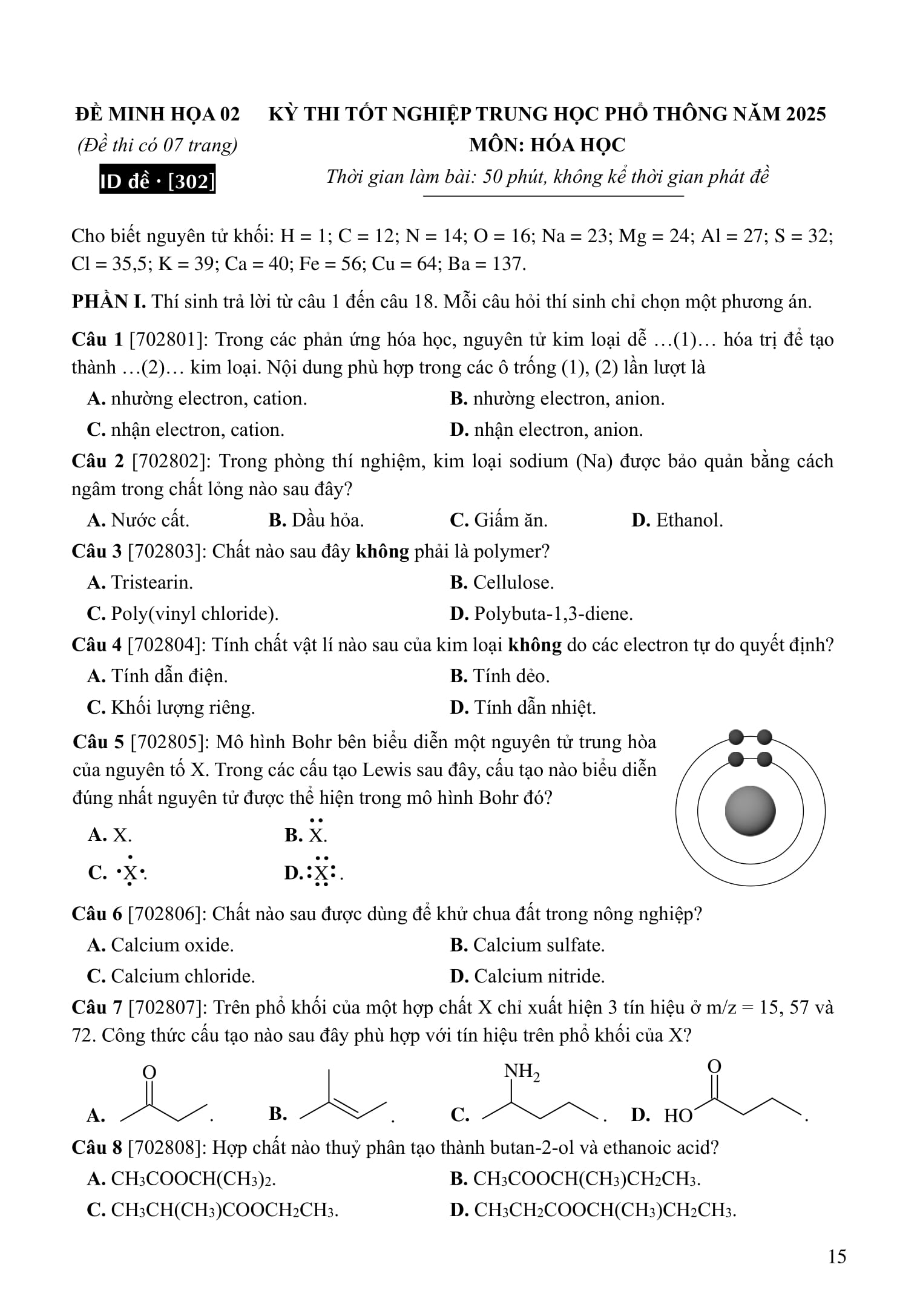 Bo
						
										
										50 De Minh Hoa Tot Nghiep THPT 2025 - Mon Hoa Hoc