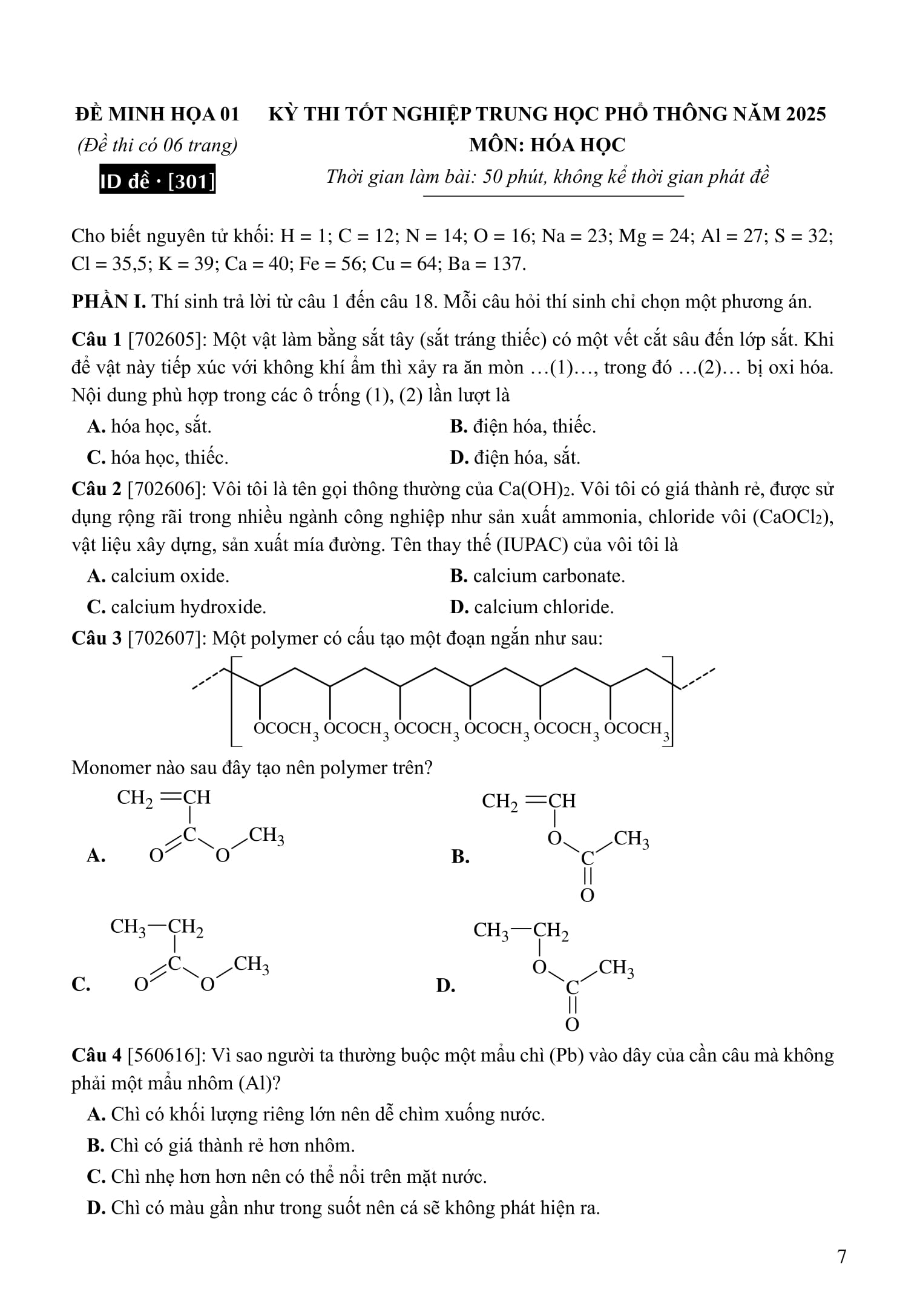 Bo
						
										
										50 De Minh Hoa Tot Nghiep THPT 2025 - Mon Hoa Hoc