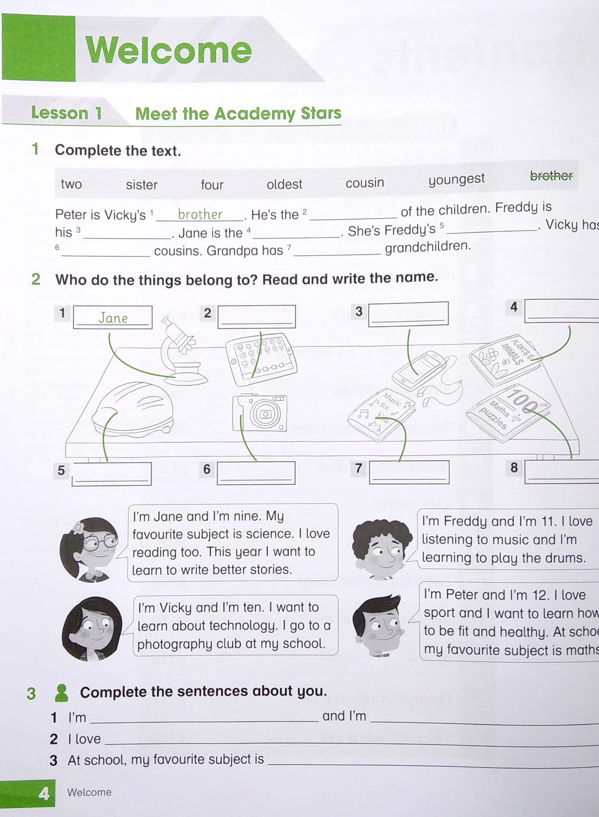 bộ academy stars 4: workbook with digital workbook