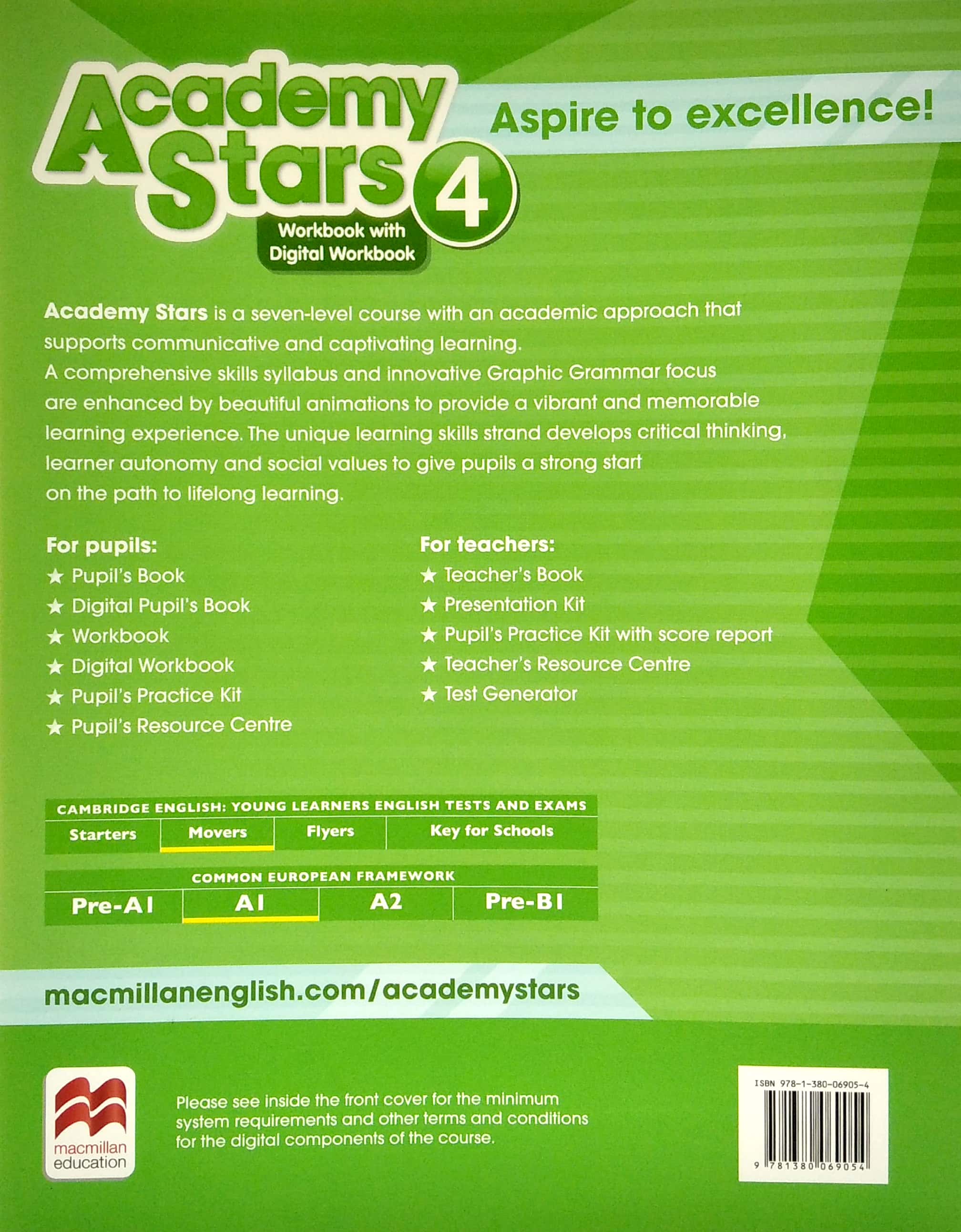 bộ academy stars 4: workbook with digital workbook