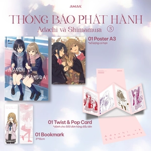 bộ adachi và shimamura - tập 3 - tặng kèm bookmark + twist & pop card + poster a3