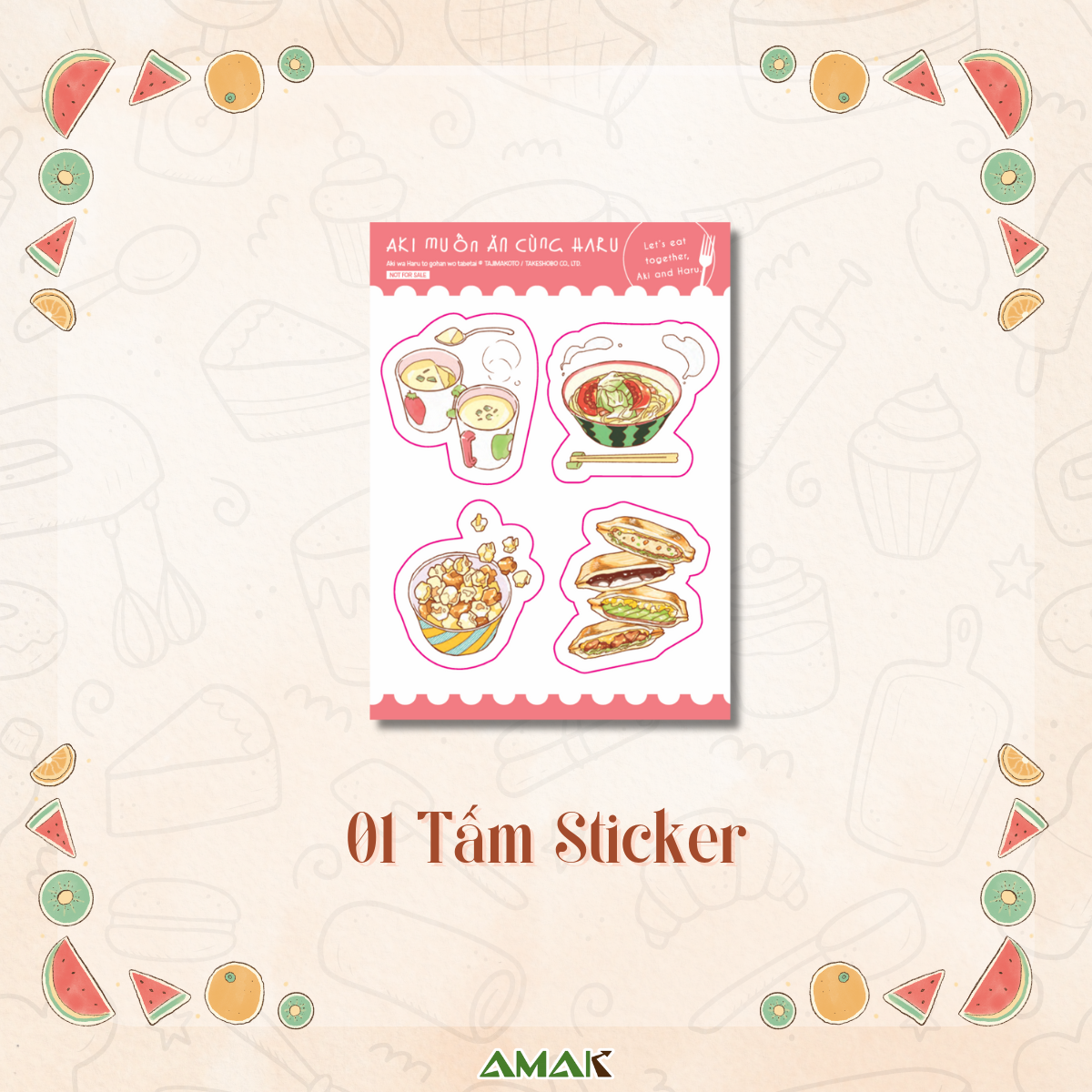 Bo
						
										
										Aki Muon An Cung Haru - Let's Eat Together, Aki And Haru - Tap 1 - Tang Kem Sticker + Clear Bookmark + Postcard Hai Mat