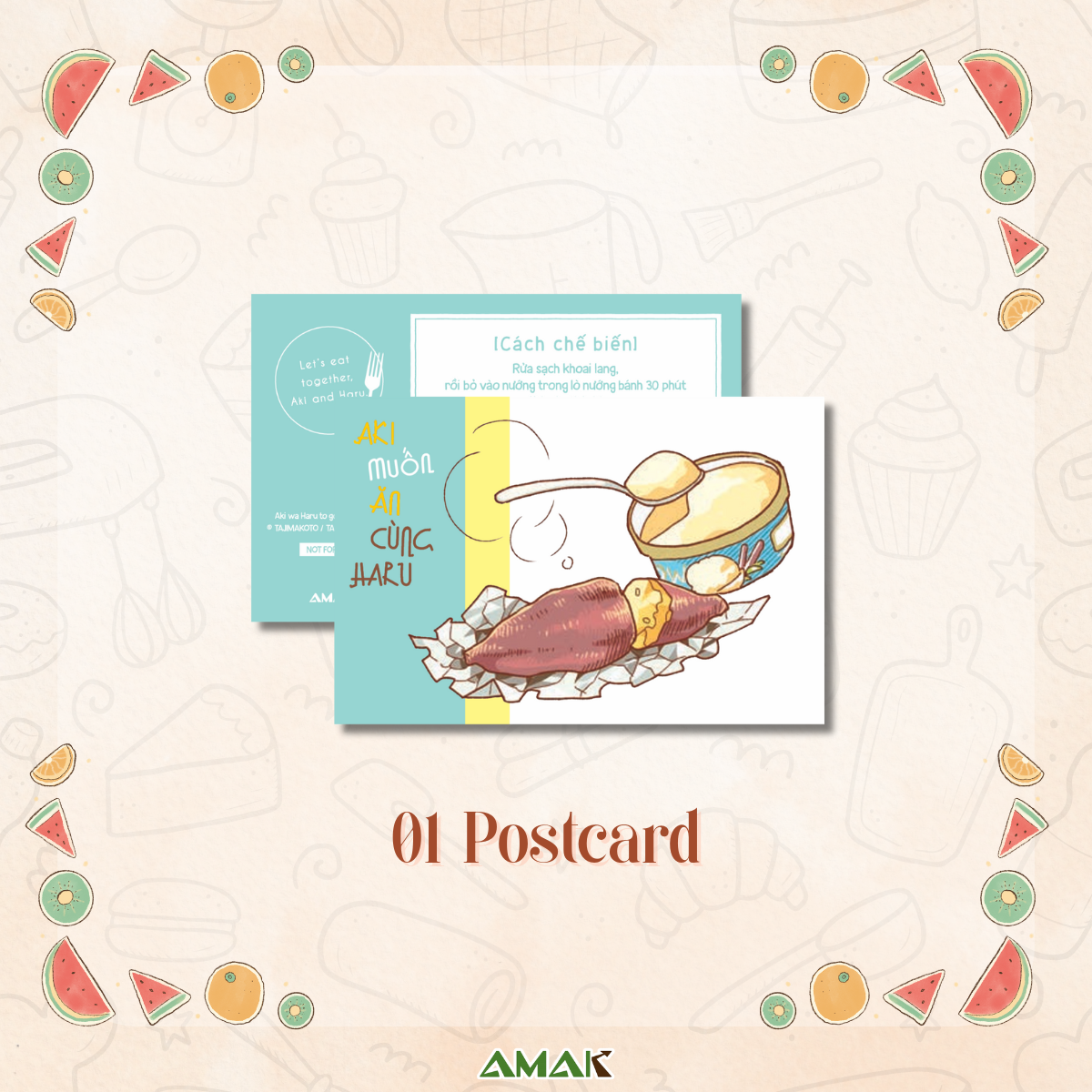 Bo
						
										
										Aki Muon An Cung Haru - Let's Eat Together, Aki And Haru - Tap 1 - Tang Kem Sticker + Clear Bookmark + Postcard Hai Mat