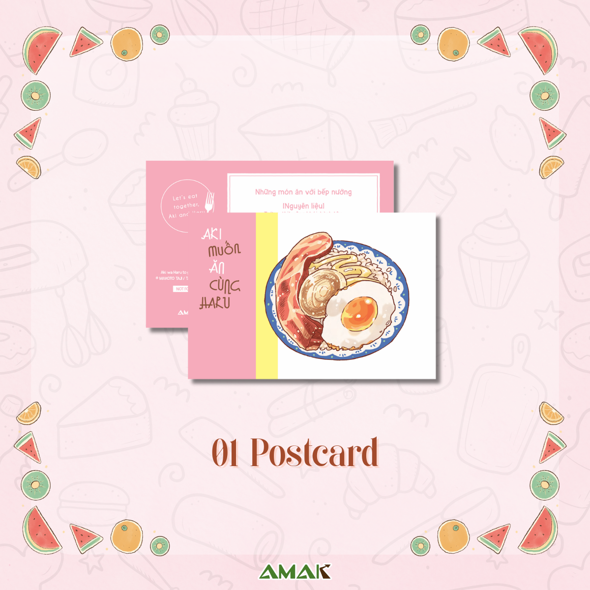 Bo
						
										
										Aki Muon An Cung Haru - Let's Eat Together, Aki And Haru - Tap 2 - Tang Kem Tam Sticker + Clear Bookmark + Postcard Hai Mat + Giay Note De Ban Bua An Giang Sinh
