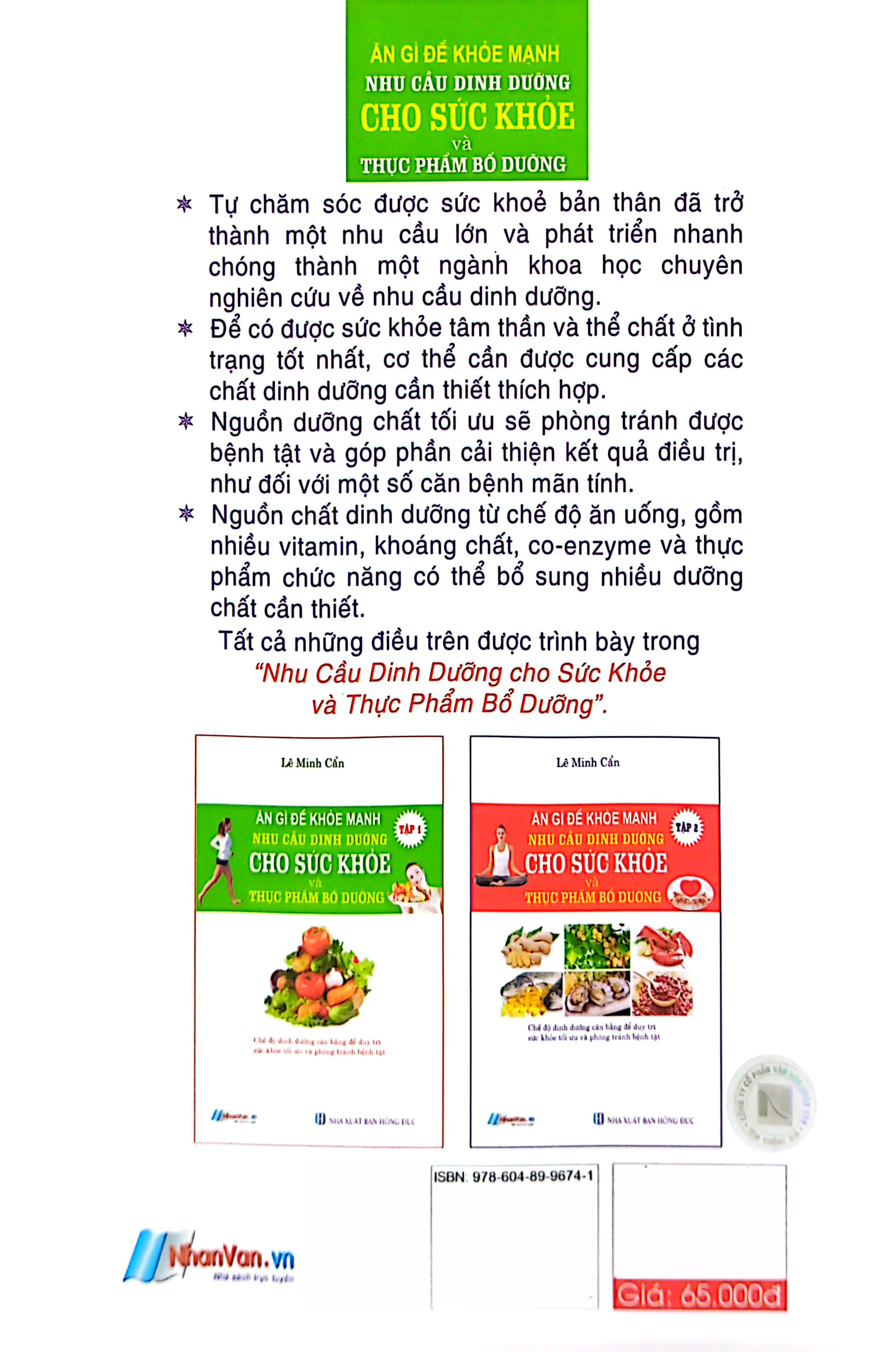 bộ ăn gì để khỏe mạnh - nhu cầu dinh dưỡng cho sức khỏe và thực phẩm bỗ dưỡng - tập 1