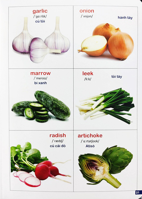 Bộ Bách Khoa Bằng Hình Đầu Tiên Cho Bé 3 - Chủ Đề Các Loài Hoa, Loại Củ, Rau Củ