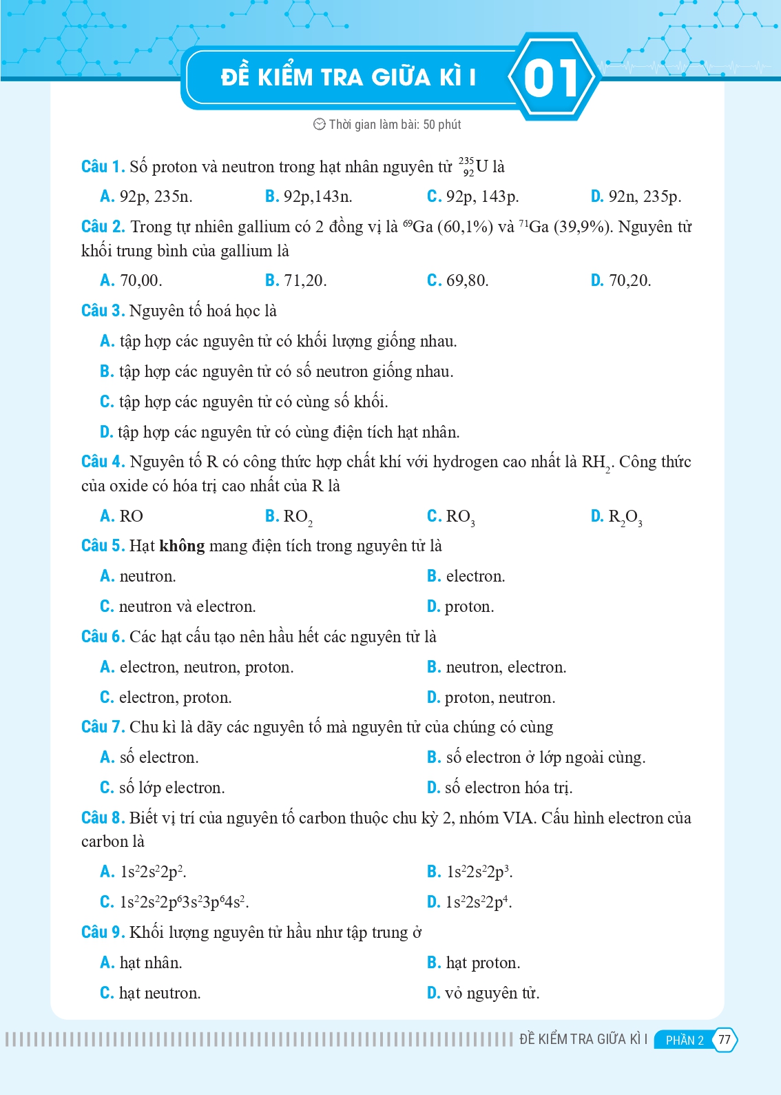 bộ bài tập bổ trợ nâng cao kỹ năng hóa học lớp 10 - tập 1