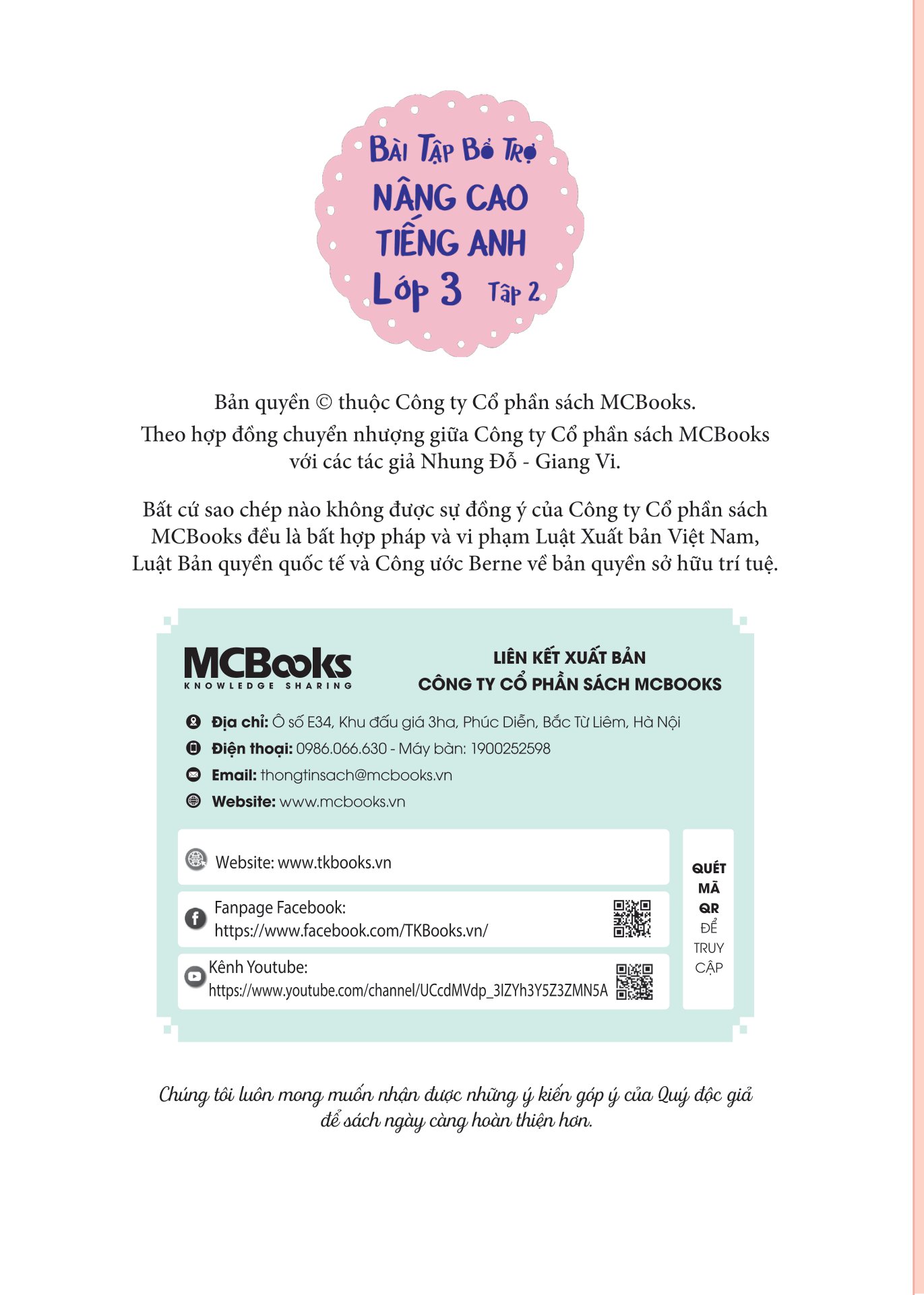 bộ bài tập bổ trợ - nâng cao tiếng anh lớp 3 - tập 2